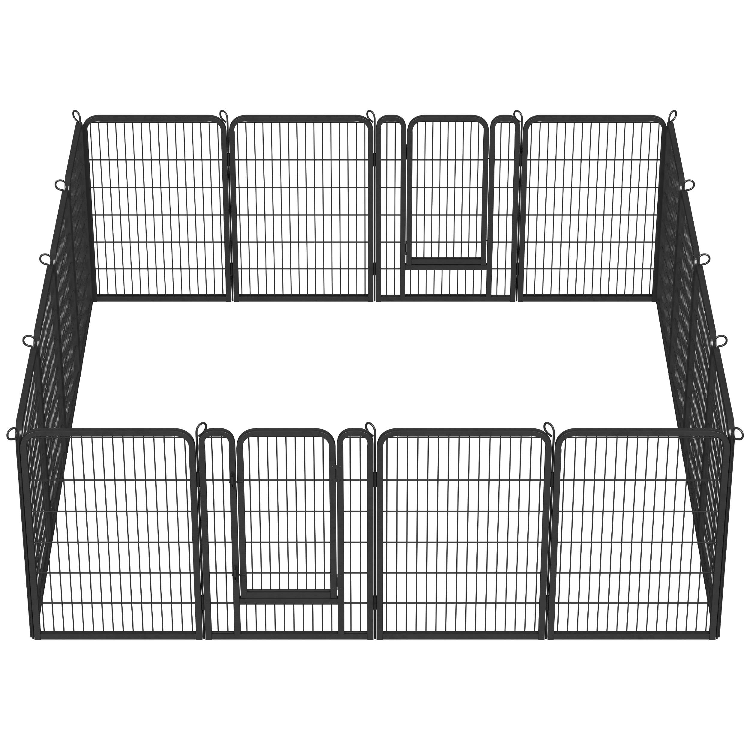 Parc pour chien 16 panneaux enclos pour lapin canard rongeur 100 cm clôture métal Yaheetech