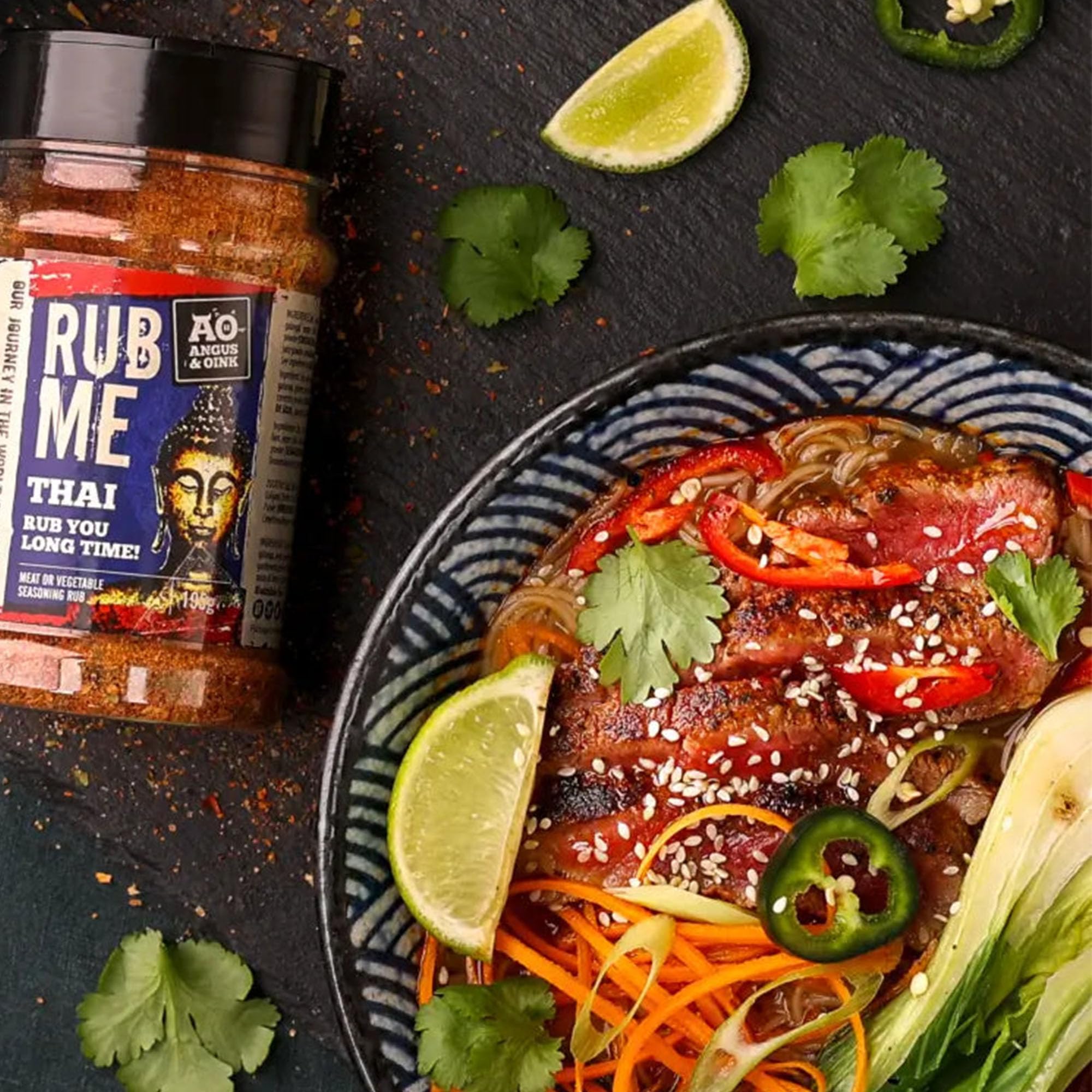 Angus & Oink | Rub You Long Time Thai Seasoning | Aromatische Mischung für Thai-Currys & epische Chicken Wings | 195g