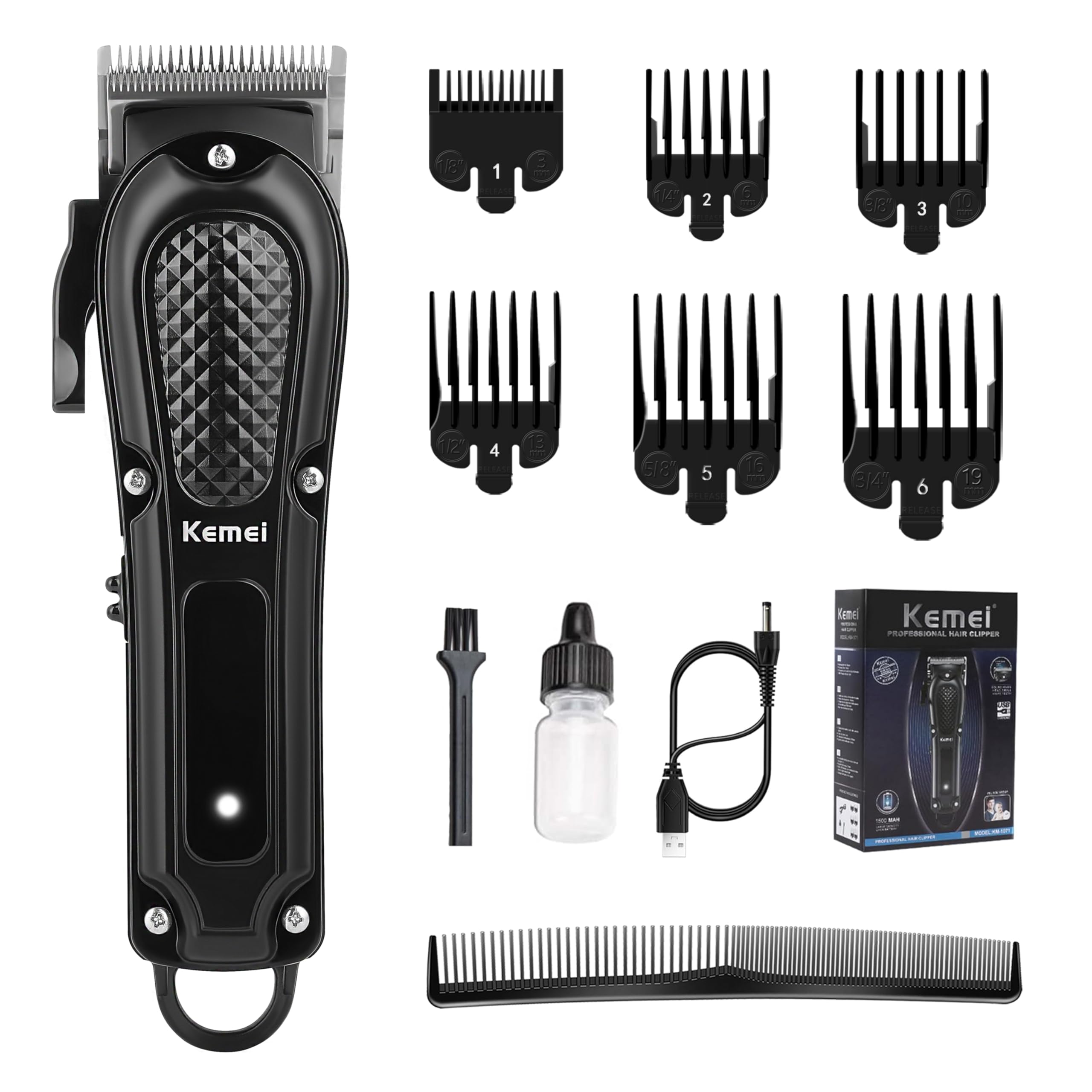 KEMEI 1071 Hair Clippers for Men, Professional Hair Clippers | inalámbricos para corte de pelo y barba. Kit de cuidado personal recargable, cortapelos de regalo para hombres