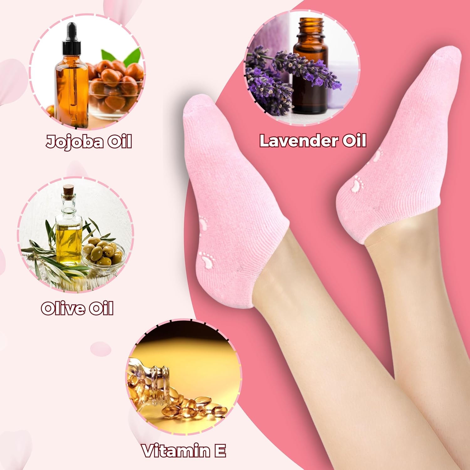 Moisturizing Socks for Dry Cracked Feet Women and Men Hydrating Gel Spa Sock Foot Moisturizer During Overnight… (2 Pairs (Purple))