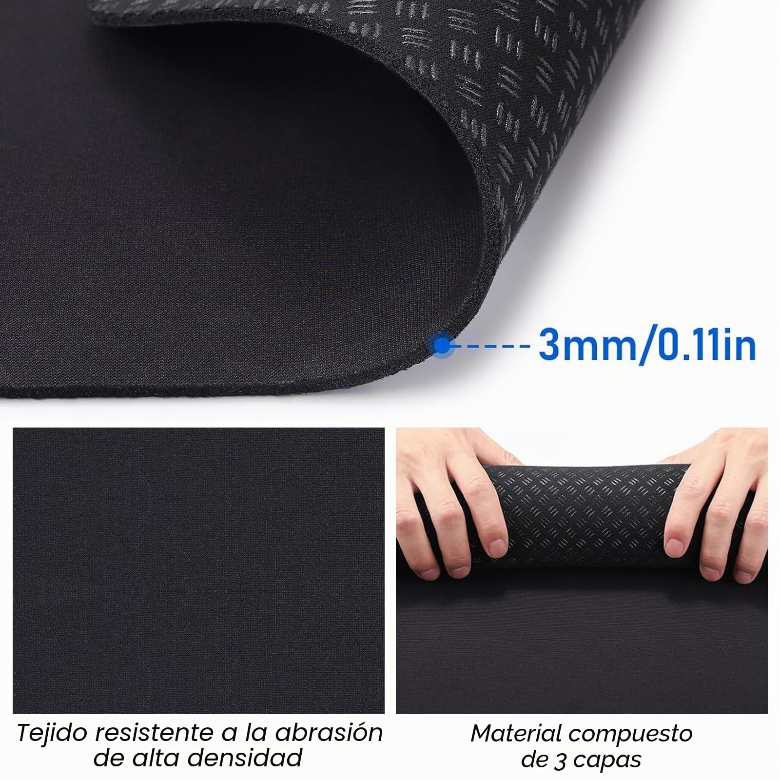 Alfombra de Gimnasio 60x40cm Antideslizante Antirruido Protección Suelo para Máquinas Cardio