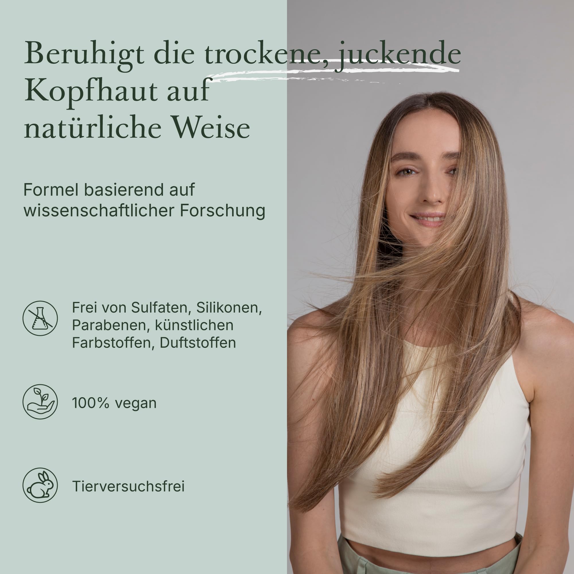 Good&All Anti-Schuppen Kopfhaut Tonikum für Trockene, Juckende Kopfhaut - Leave-in mit Pfefferminze, Bisabolol - Vegan, ohne Parfum, Parabenfrei - 165ml