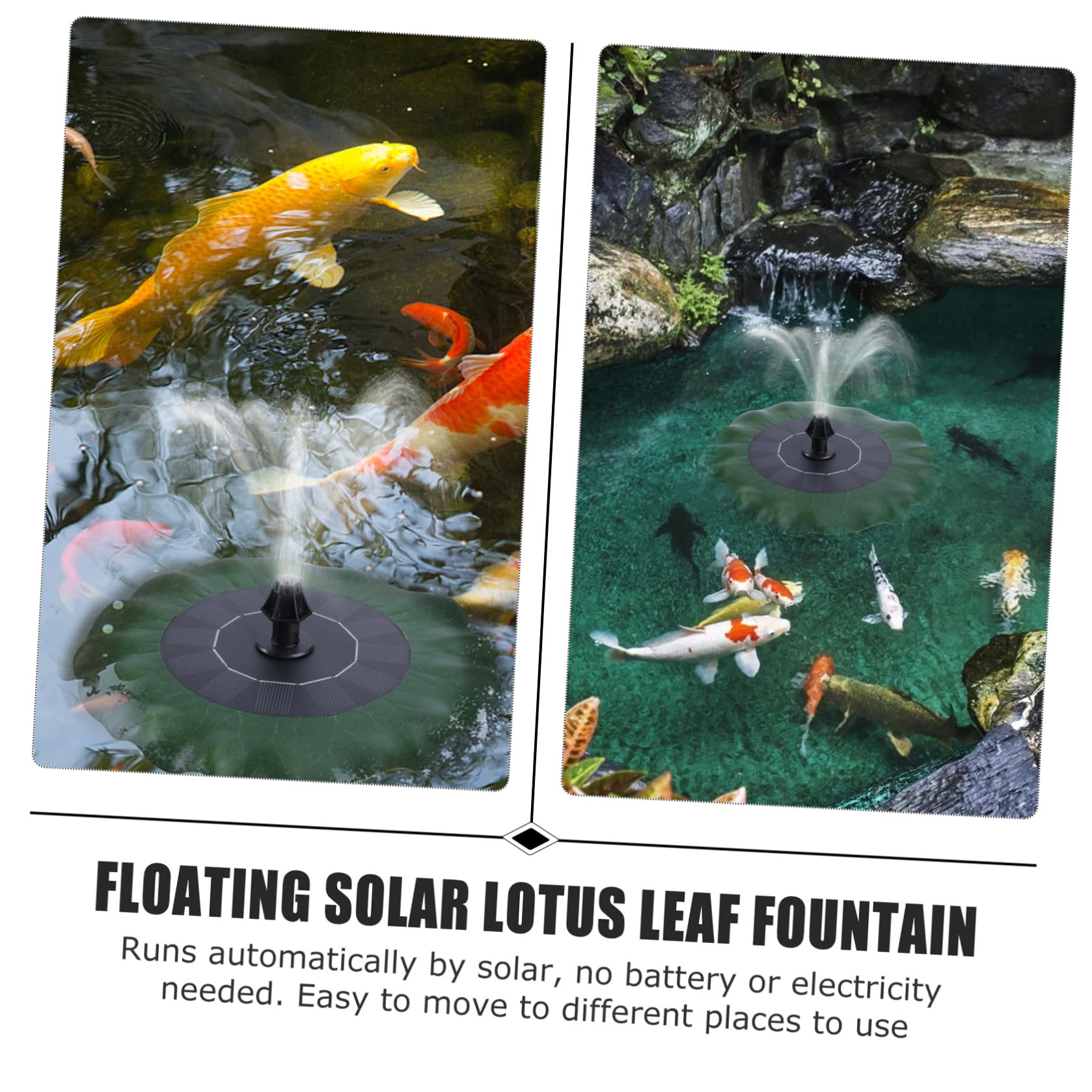 GALPADA Pompa Solare in Plastica per Galleggiante a Forma Loto, Pompa Acqua Dc senza Spazzole Facile da Spostare per Giardino e Bagno degli