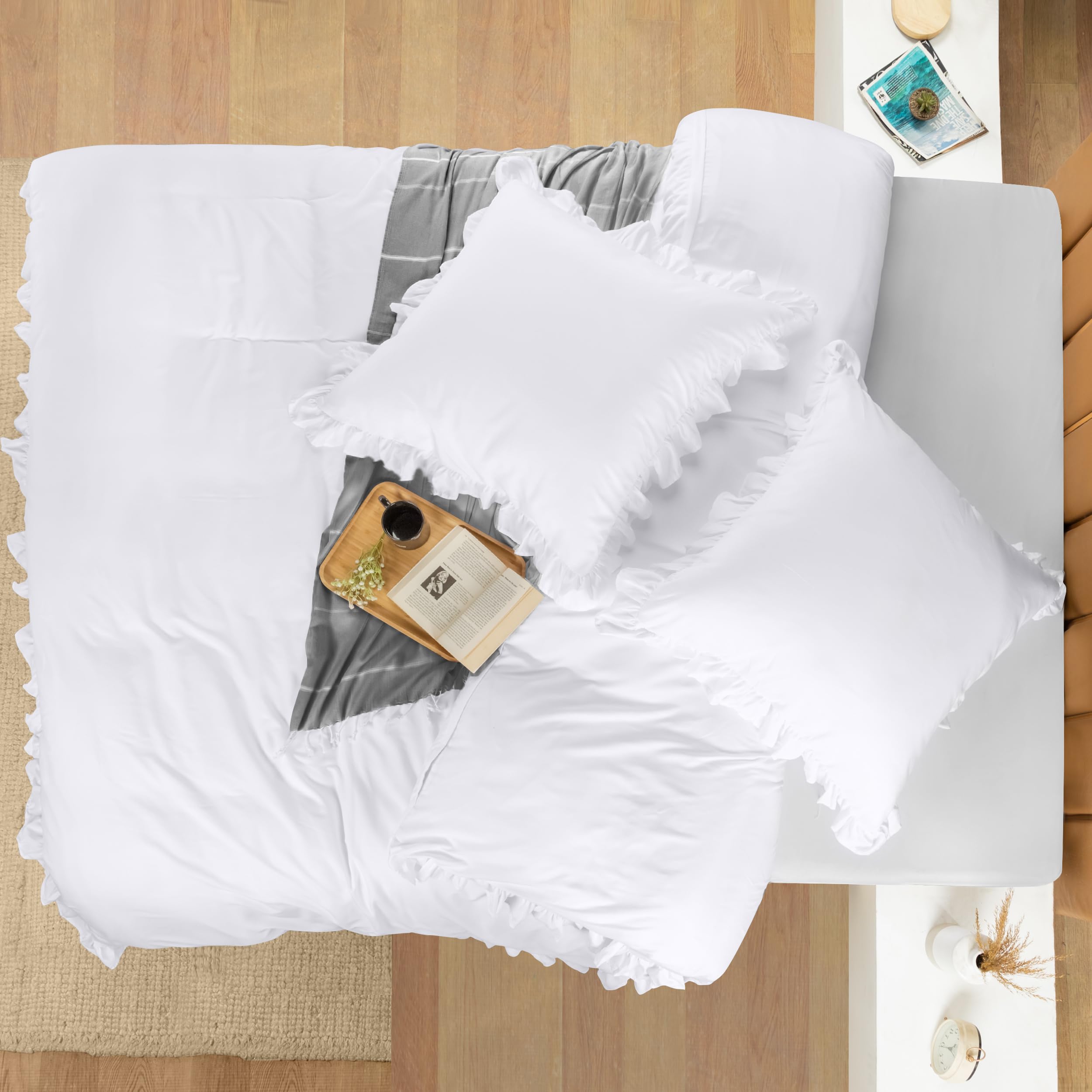 Utopia Bedding Funda Nordica Cama (Blanco, Cama 150-240x220cm + 2 x Fundas Almohada 65x65cm)