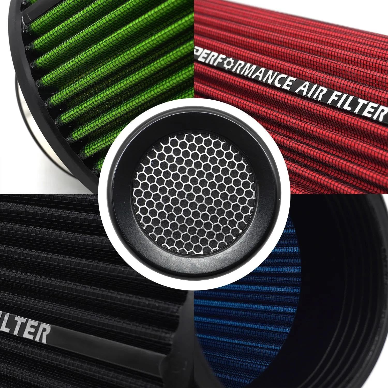 Universele auto koude luchtinlaat inlaatpijp, 76 mm 3 inch flexibele uitschuifbare inductiebuis Duct Tube slangenkit, duurzaam aluminium rubberen materiaal auto-inlaatpijp met klem