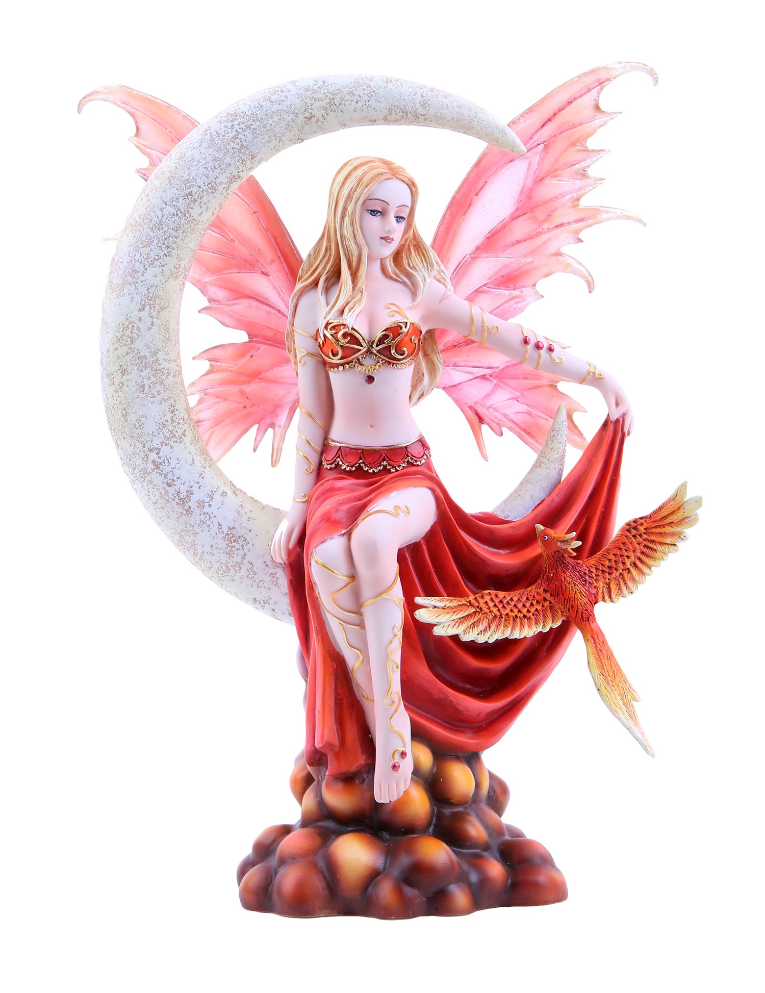 Pacific GiftwareFour Elements Celestial Moon Fairy Figurine Earth Wind Frost Fire Collectible Figurine Nene Thomas Art Inspiration Official Licensed Collectible 12 Inch Tall (Fire)