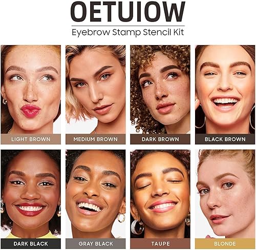 Miniatura 4 de Kit de plantillas para cejas, kit de plantillas para cejas para principiantes, kit de plantillas y sellos de cejas de larga duración, a prueba de