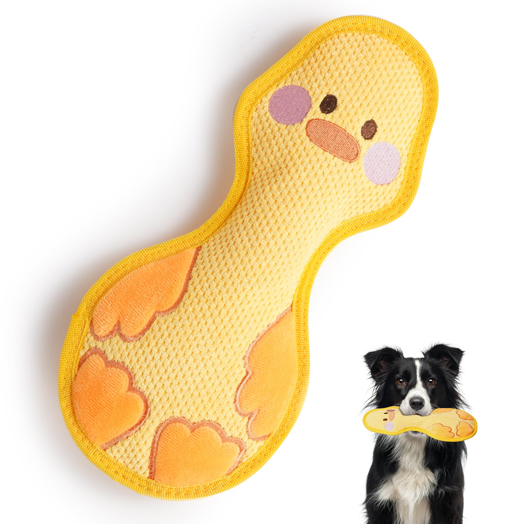 Nocciola Duck Squeaky Dog Toy, New 2025 Indestructible Dog Toy for Aggressive Chewers, Stuffed Toy with Two Tough Layers, Minky Plush for Comfort and