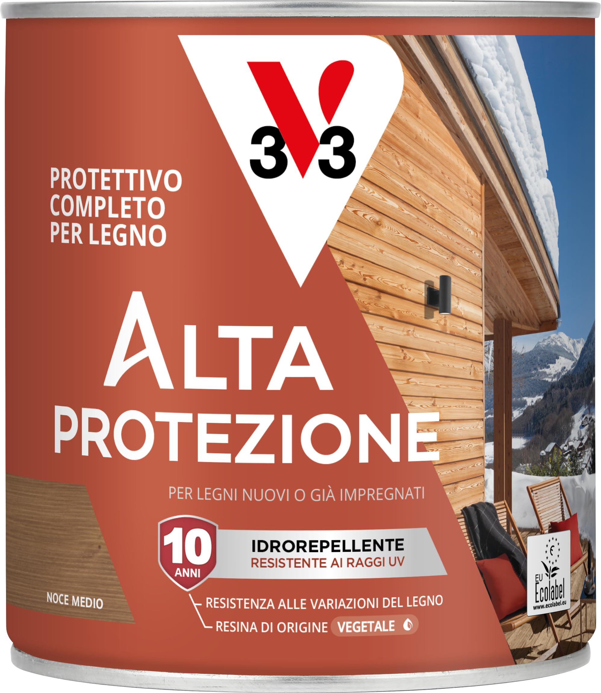 Protection complète pour bois bio V33 anti humidité noyer 0,75L