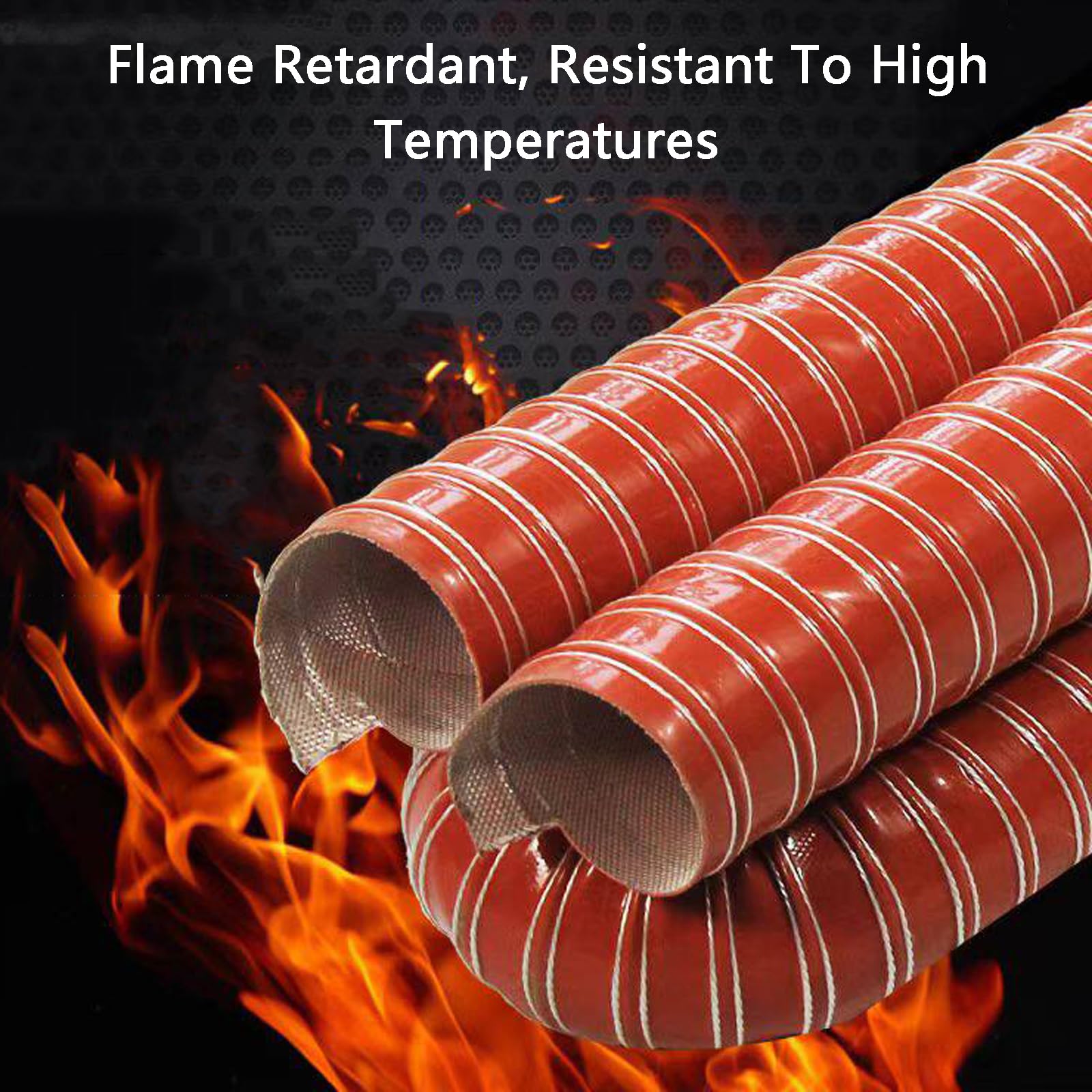 Tubo Flessibile in Silicone,Condotto d'Aria in Silicone,Tubo di Sfiato per Condizionatore,Condotto di Ventilazione,Condotto di Raffreddamento Flessibile,Tubo per Condotto