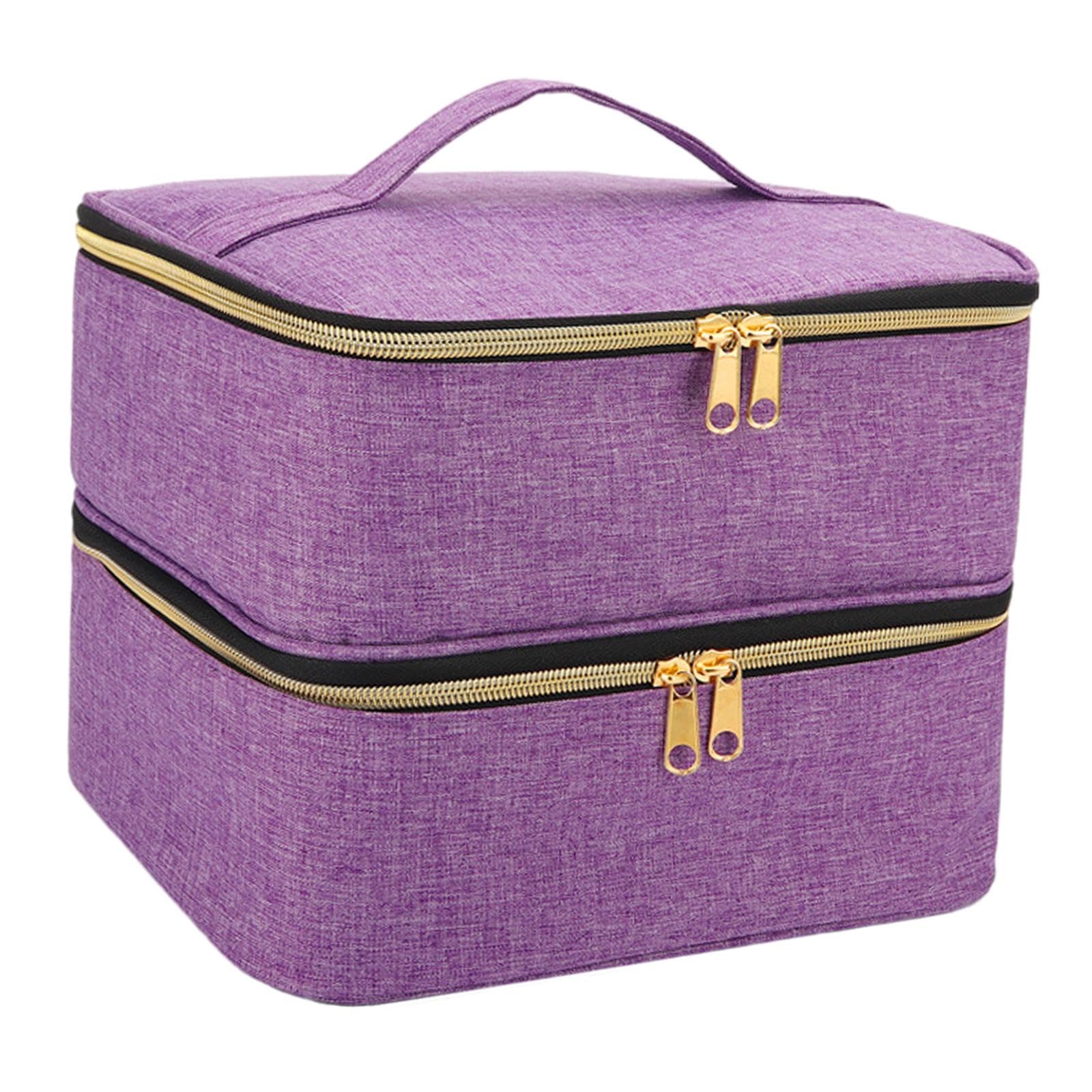 Organizer na lakier do paznokci mieści 30 butelek, podróżny futerał na lakier do paznokci, 2 zestaw (fioletowy), 25cmx22cmx17cm, jako opis