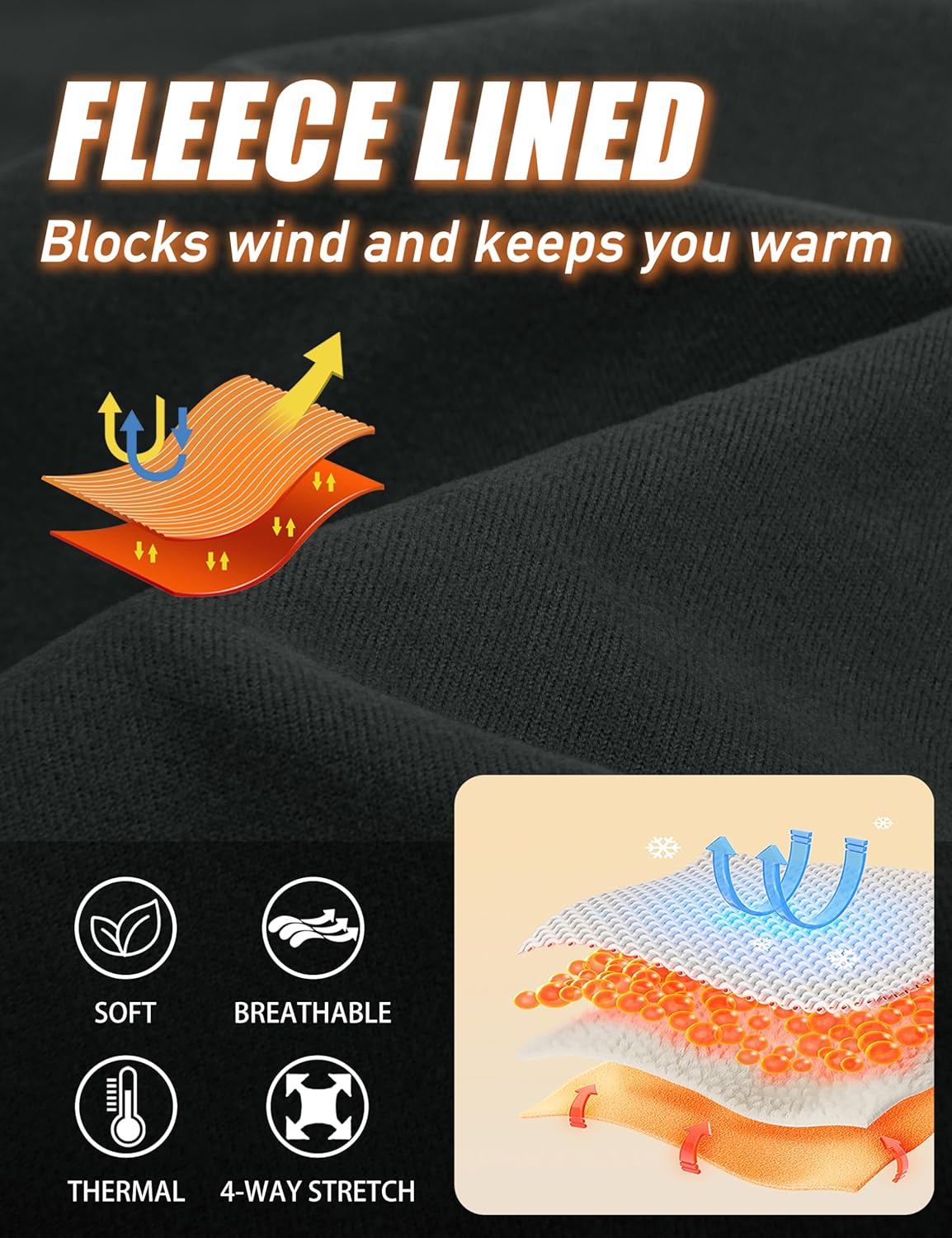 Derminpro Men's Fleece Lined Mock Neck Knit Long Sleeve Undershirts Thermal T Shirts - Image 5