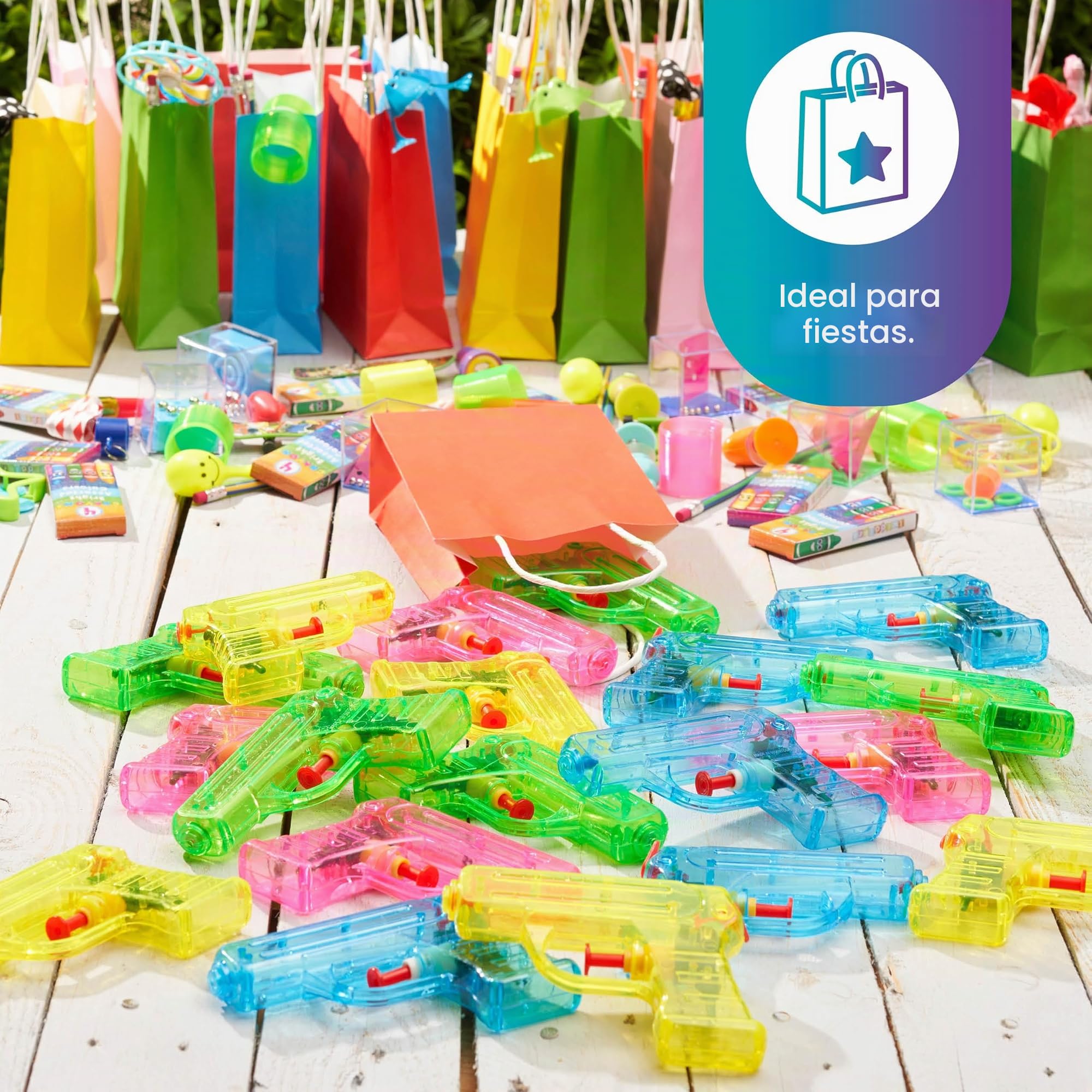 THE TWIDDLERS 20 Mini Pistolas de Agua para Niños (11 cm) - Set en 4 Colores Surtidos para Regalos de Fiesta, Juegos de Verano, Bolsas Sorpresa y Piñatas