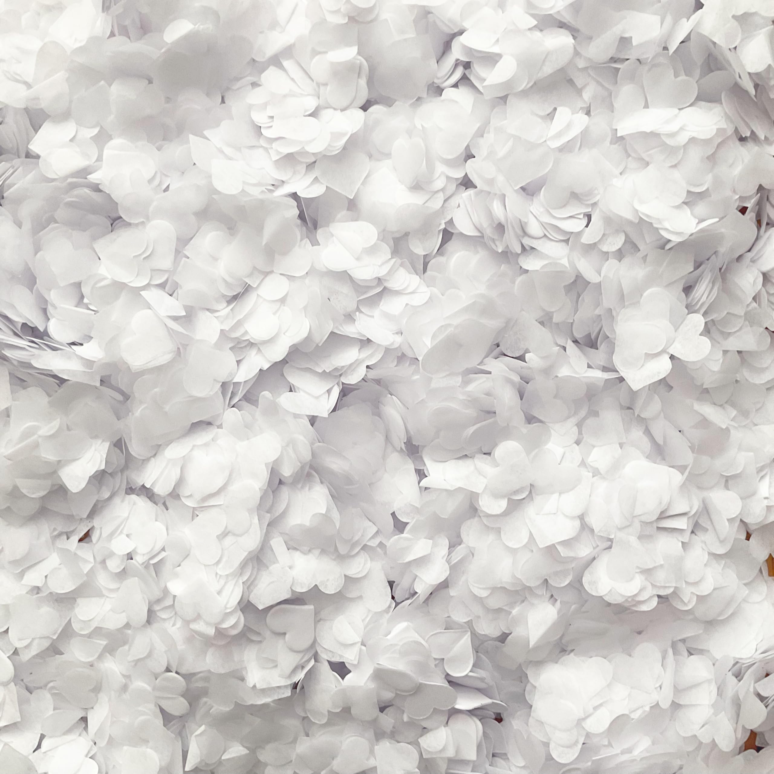Biodegradable Heart Wedding Confetti | Eco-Friendly Tissue Paper Hearts | Many Colours (White, Small (50g) 15 Handfuls)