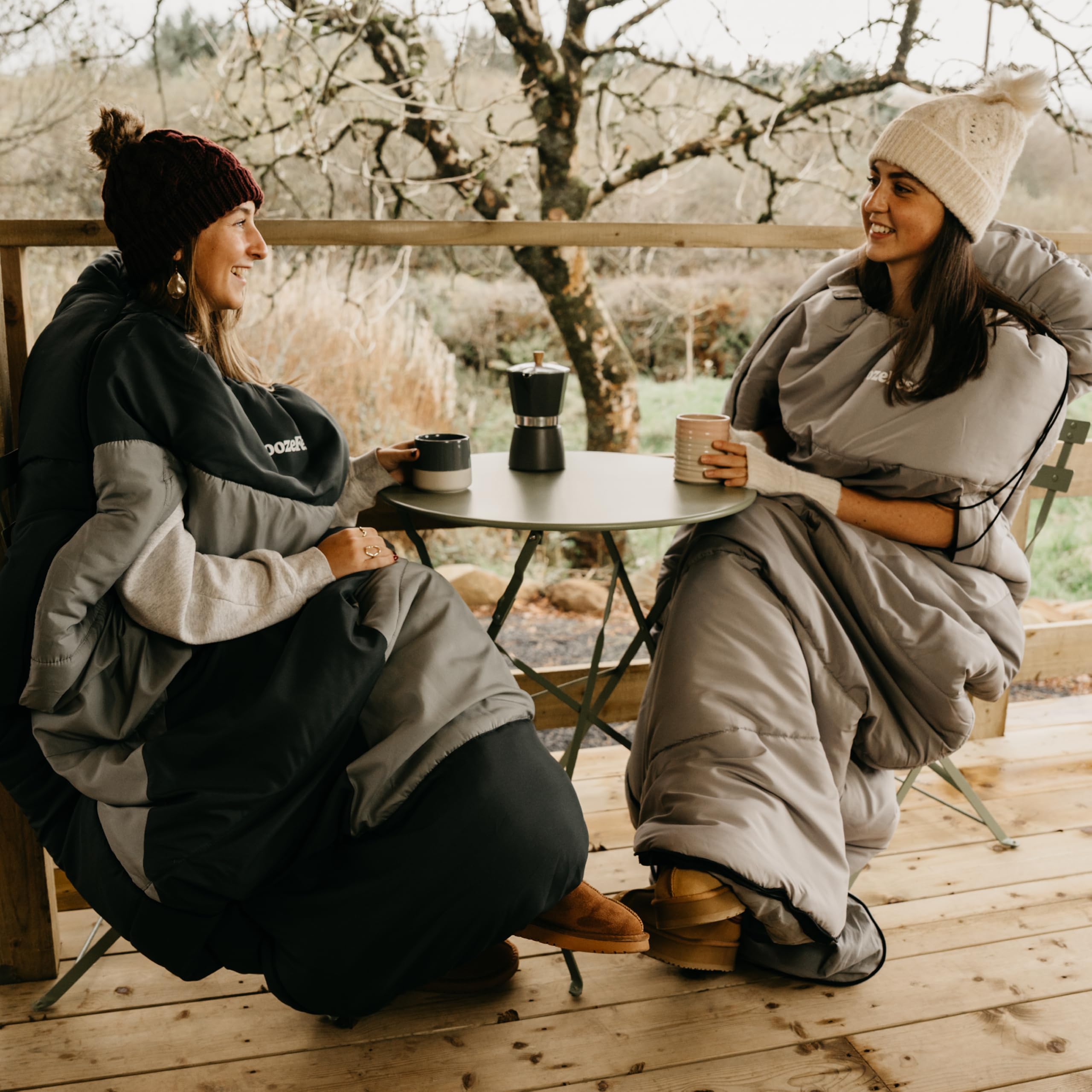 SnoozeFest SnoozePod - A Wearable, Egg-Shaped Sleeping Bag for Festivals, Home, Glamping, and Work. Zips for Arms and Legs. 220 × 95cm. (Light Grey) FREE UK POSTAGE