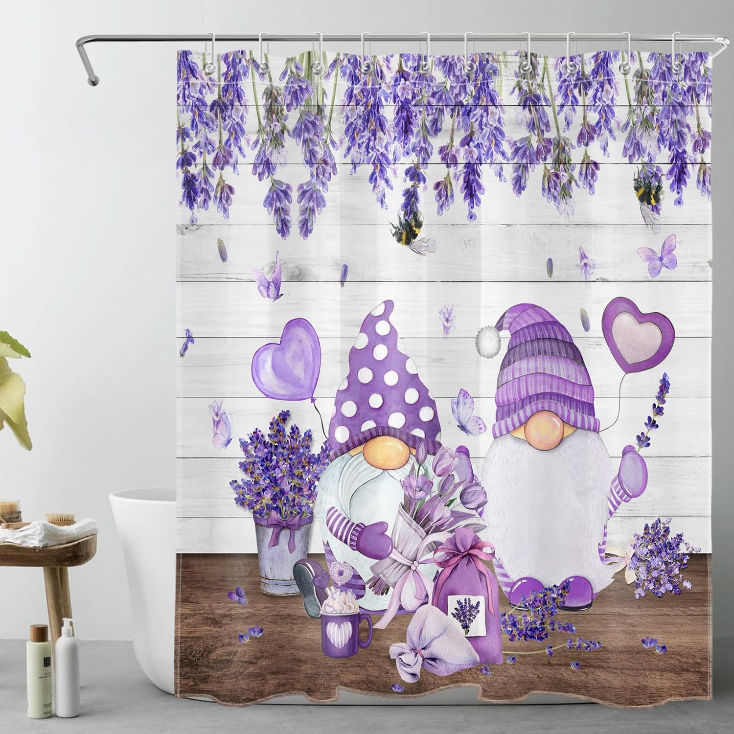 HVEST Nautical Coastal Pink Bathroom Sets with Shower Curtain and Rugs, Marine Life Blue Seashell Seastar on White Shower Curtain Summer Bathroom Decorations,70L X 70W inches