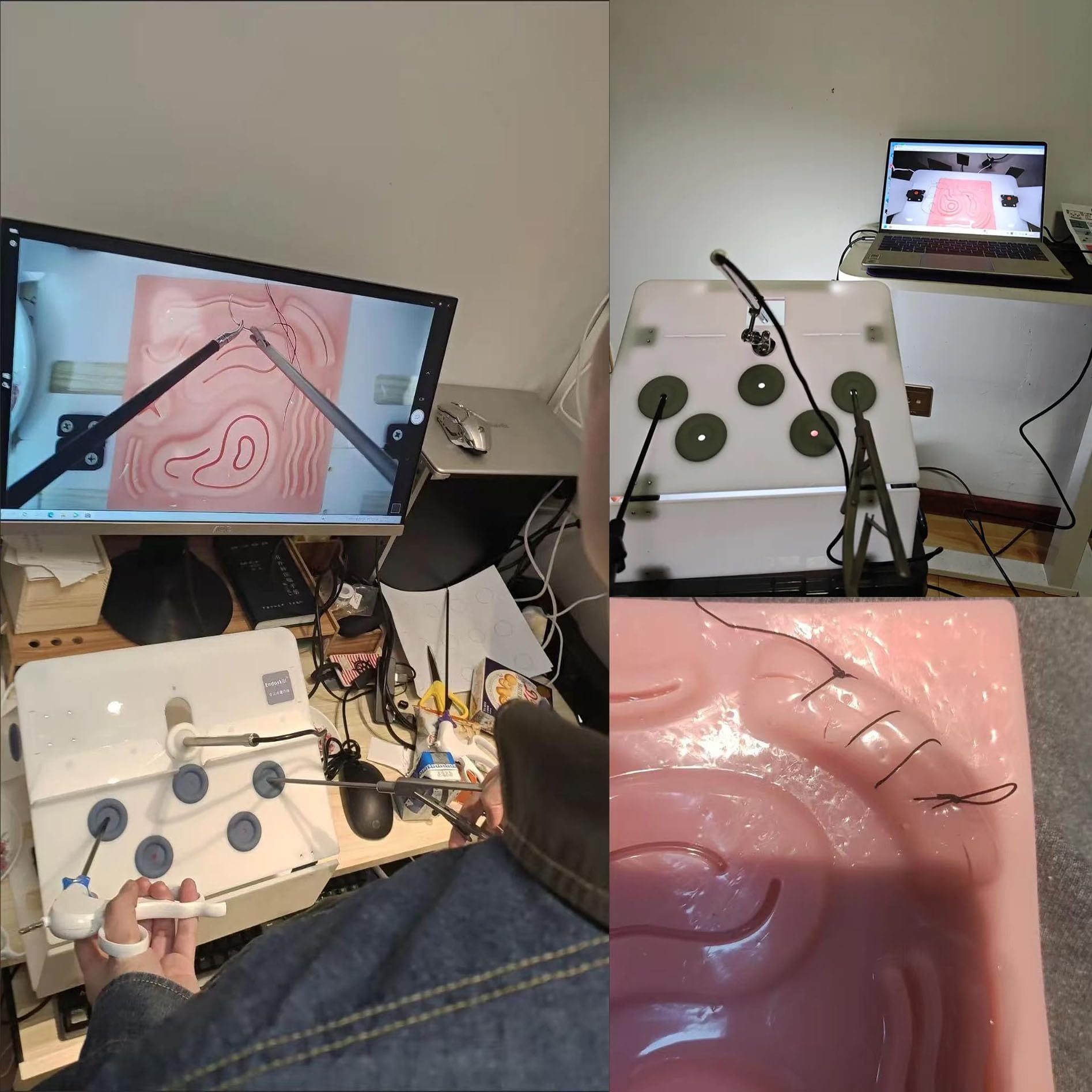 Kit de Entrenamiento Simulado Laparoscópico | Juego Completo de Entrenamiento de Cirugía Incluye Instrumentos y Accesorios-para médicos y Estudiantes（Endoscopio de 0°）