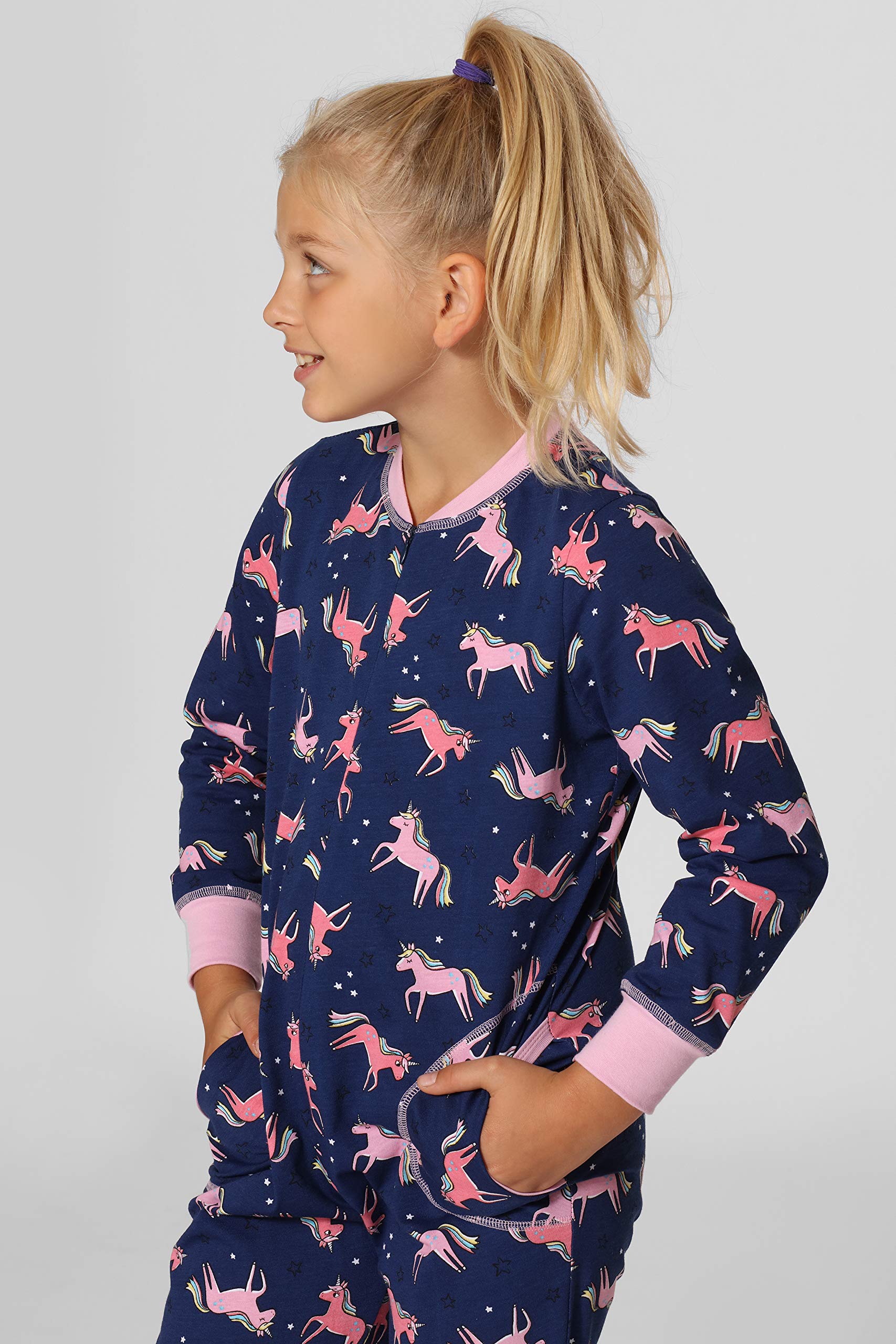 Merry Style Mädchen Schlafoverall Jumpsuit Mädchen Bequeme und warme Schlafanzug Kinder MS10-186