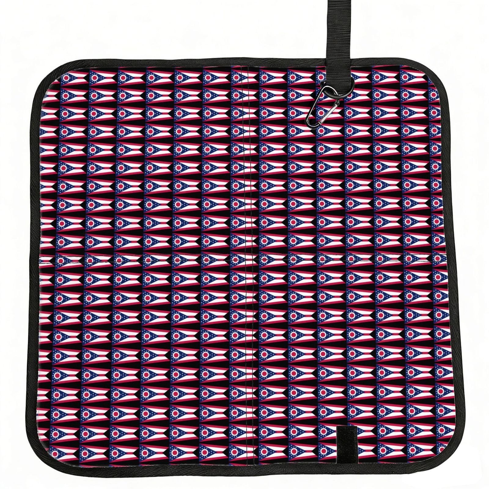 NImongt Ohio State Flag Print Portable Chair Pad Foldable Seat Cushion Outdoor Seating Office Picnic Camping