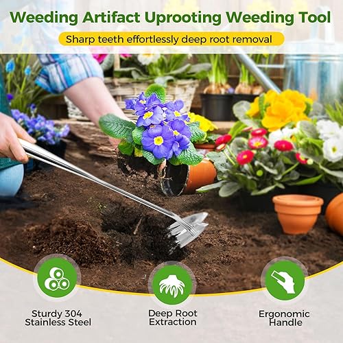 Miniatura 4 de Herramientas de desmalezadora manual de jardinería, herramienta de deshierbe de desarraigo de desarraigo 2025, herramienta de extracción de malezas