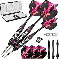Viper Vanity Dart Diva Steel Tip Darts 22g Pink - Brass Barrels, Aluminum Shafts, Travel Case Included