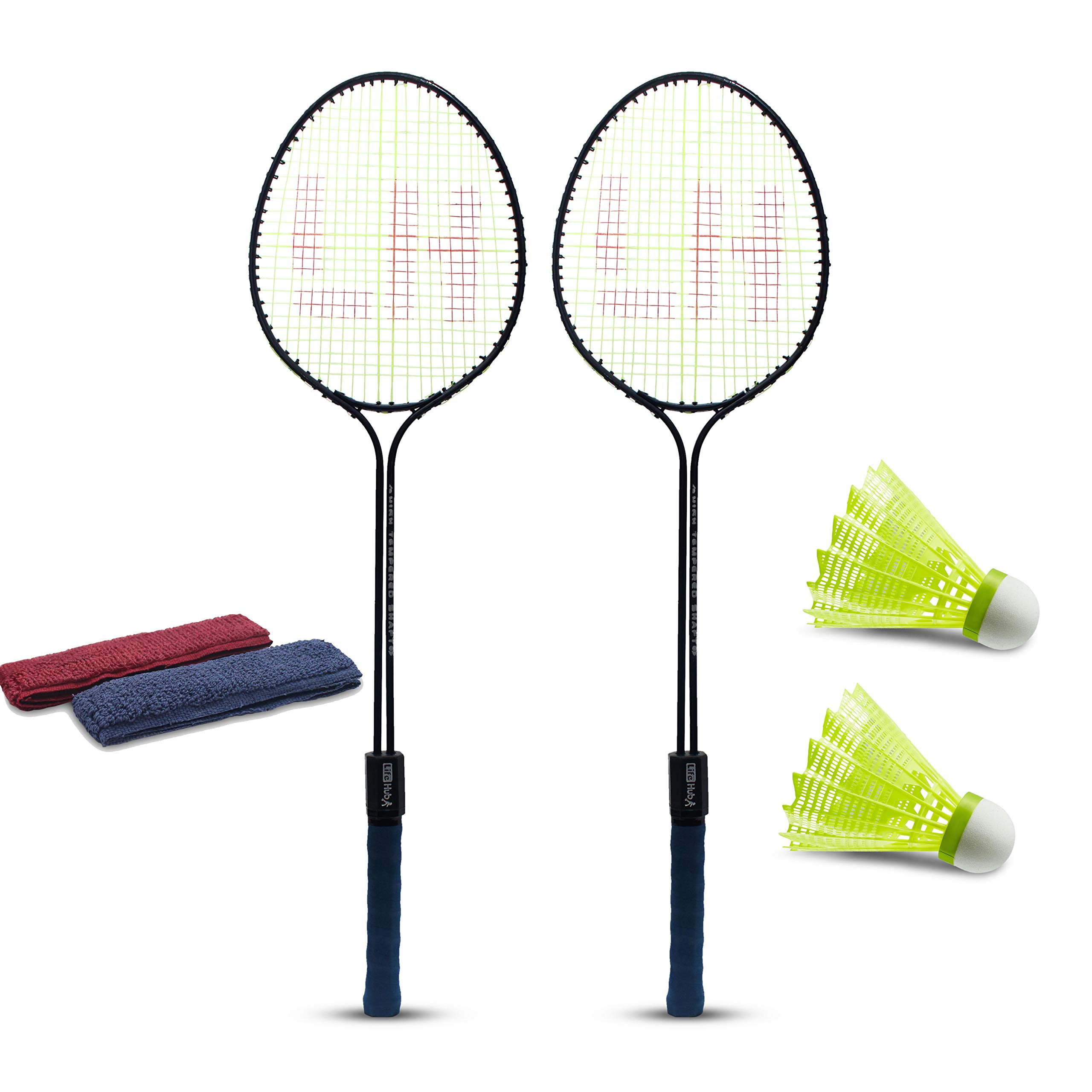 LIFE HUB Badminton kit, 1 Pair Badminton Racquets with 2 Shuttlecock & 2 Towel Grip (B08NW7BF4V) Amazon Price History, Amazon Price Tracker