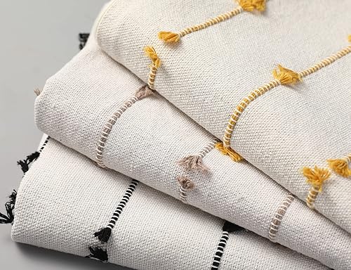 Miniatura 5 de Juego de 1 funda de almohada bohemia de algodón a rayas de 12 x 26 pulgadas, decoración de granja, funda de cojín lumbar larga con cremallera