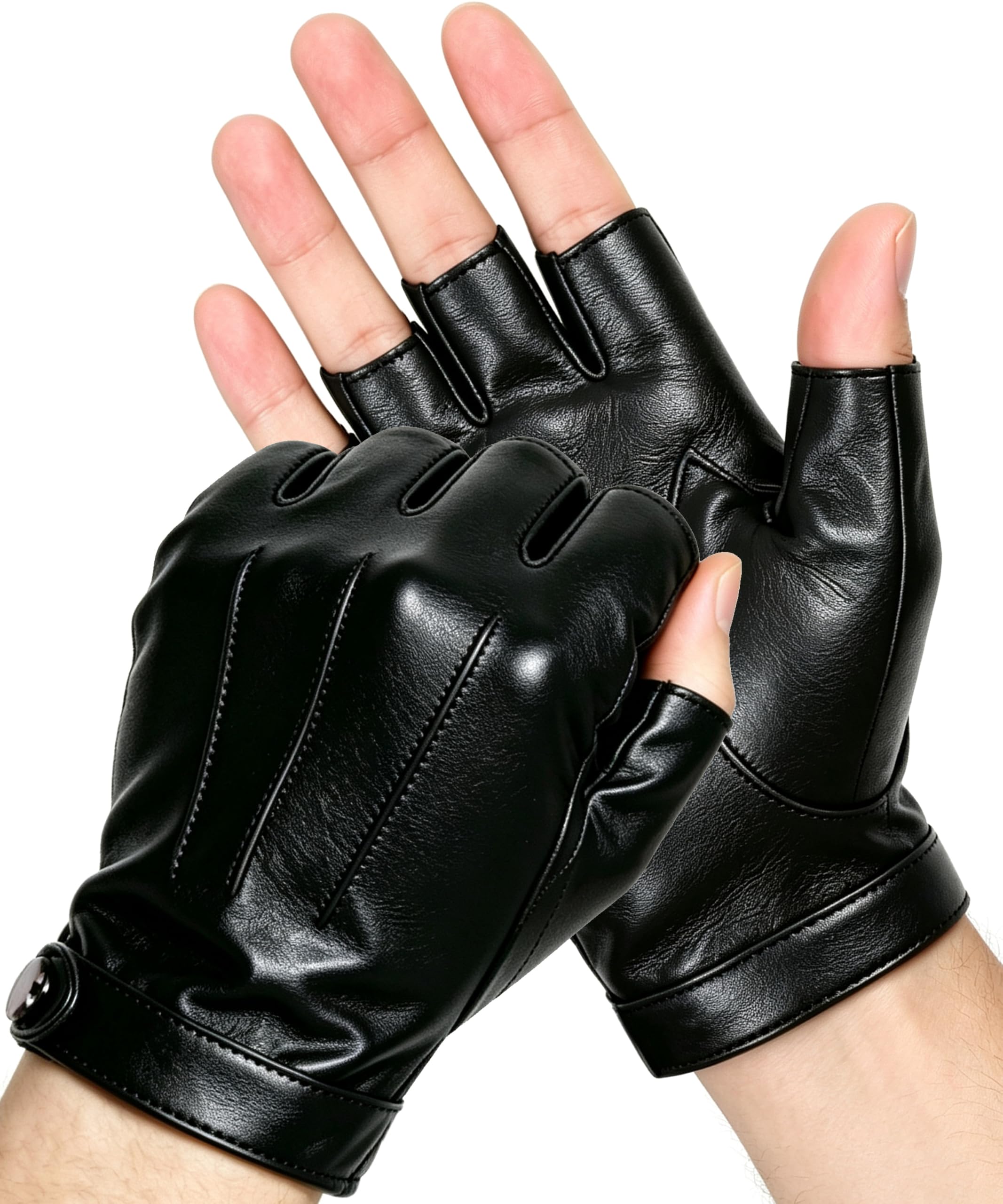 Black Fingerless Gloves Nightwing Costume Black Leather Gloves for Men Women Dexter Gloves Morgan Leather Gloves