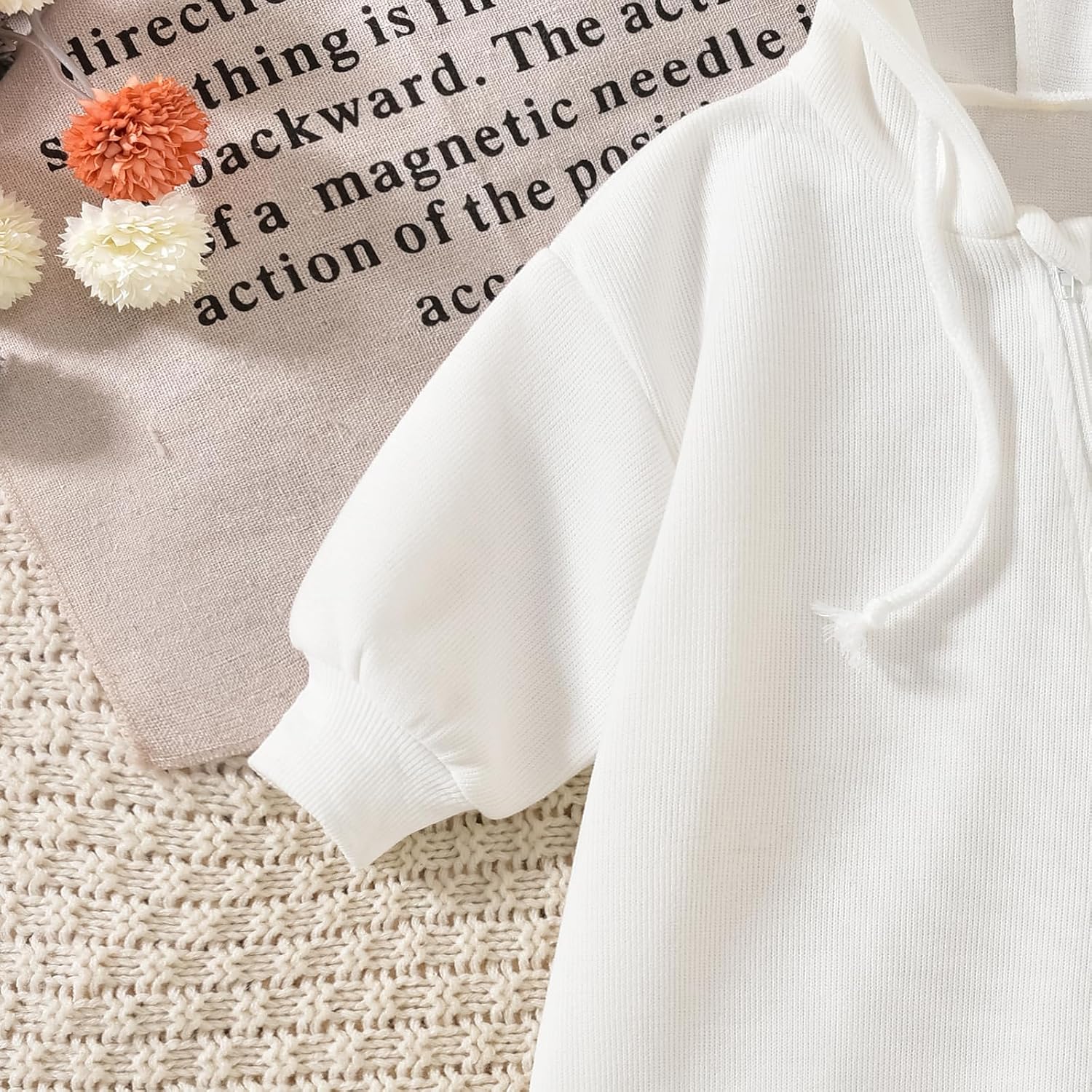 Unutiylo Unisex Baby Boys Girls Long Sleeve Infant Baby Zipper Hooded Jumpsuits Romper Loose Outfit Clothes