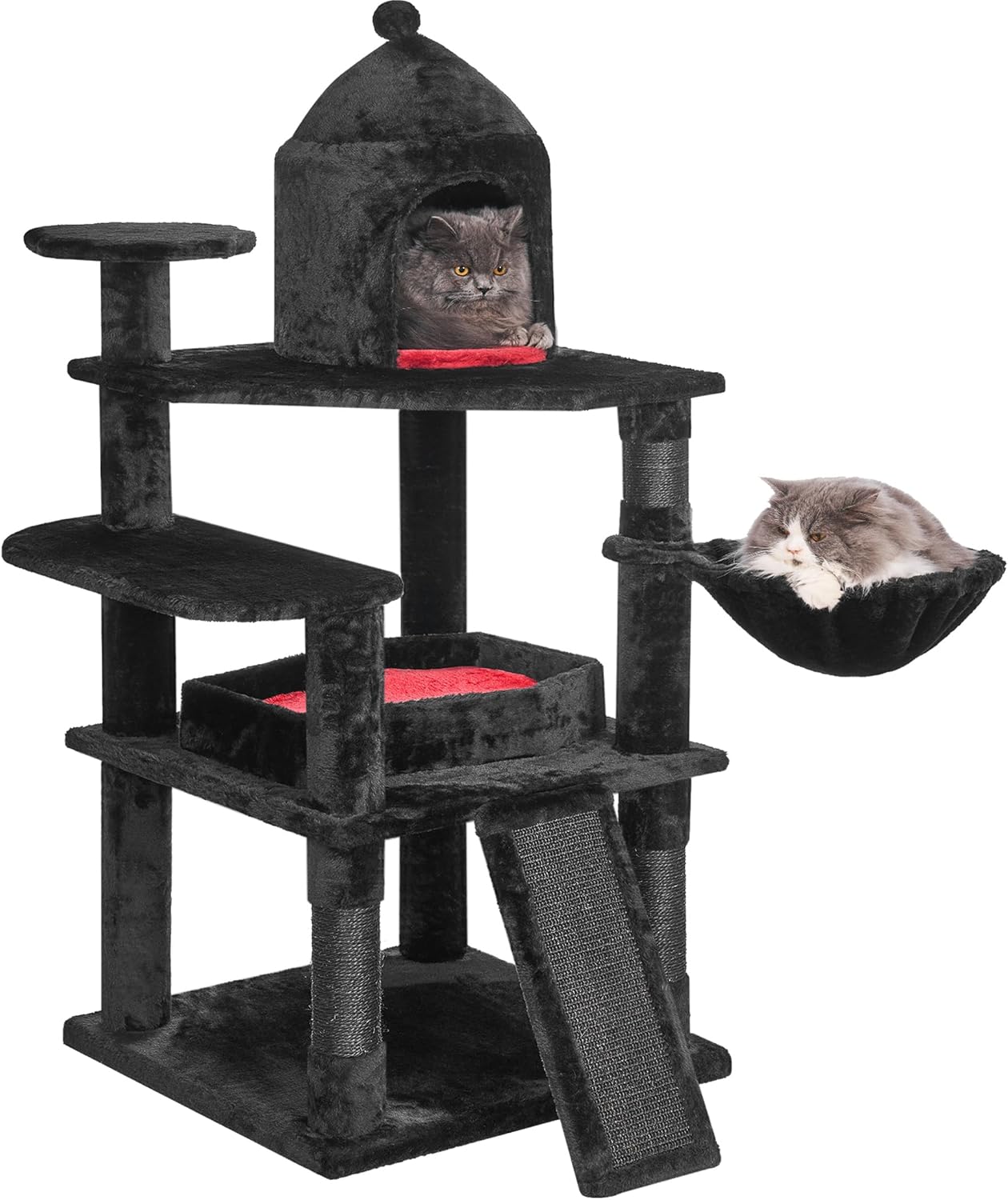 BEWISHOME Gothic Cat Tree with Coffin Bed, Cat Tower for Indoor Cats