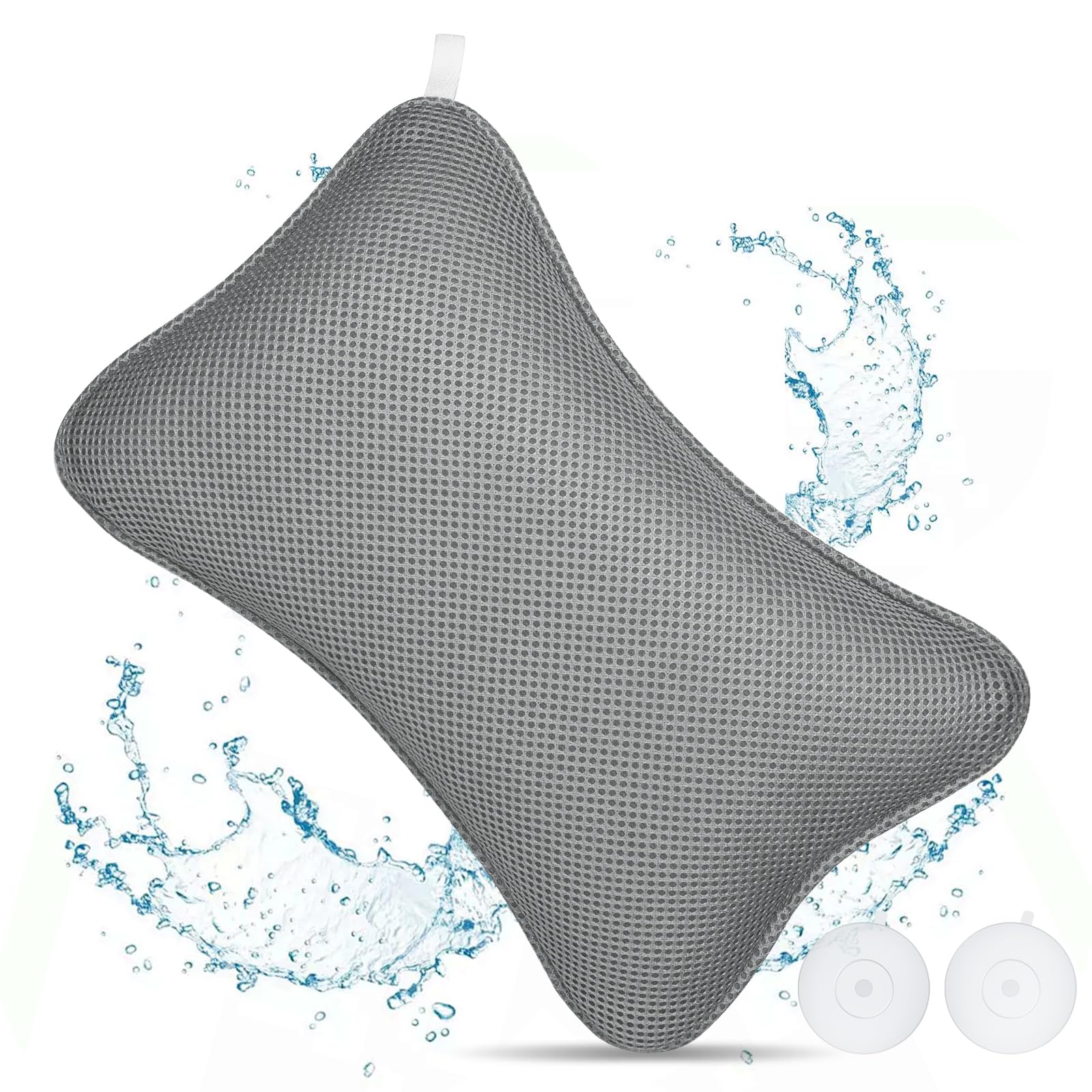 flintronic Badewannenkissen, Ergonomisches Luxus-Badewannenkissen, 3D-Badekissen für die Badewanne mit 2 Leistungsstarken Saugnäpfen für Home Spa und Badewannen Stützt Kopf, Nacken, Schultern, Rücken