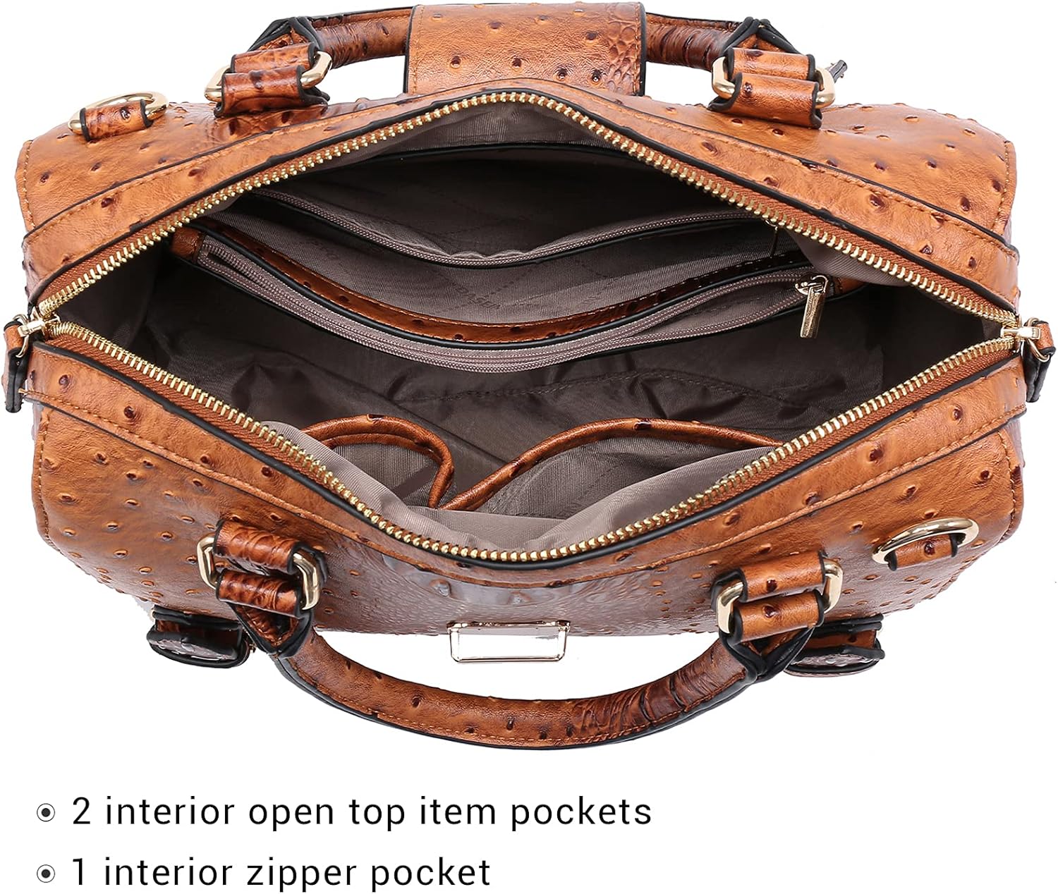 Dasein Women Barrel Handbags Fashion Satchel Bags Top Handle Shoulder Purses Vegan Leather Work Tote - Image 5