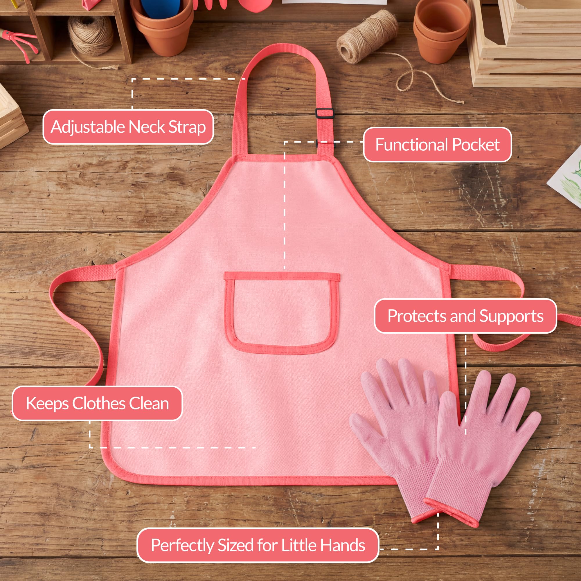 Best Choice Products Set di attrezzi da giardinaggio per bambini, 8 pezzi con carriola, utensili in metallo, annaffiatoio, grembiule e guanti, set da gioco per bambini da giardino per bambini dai 3