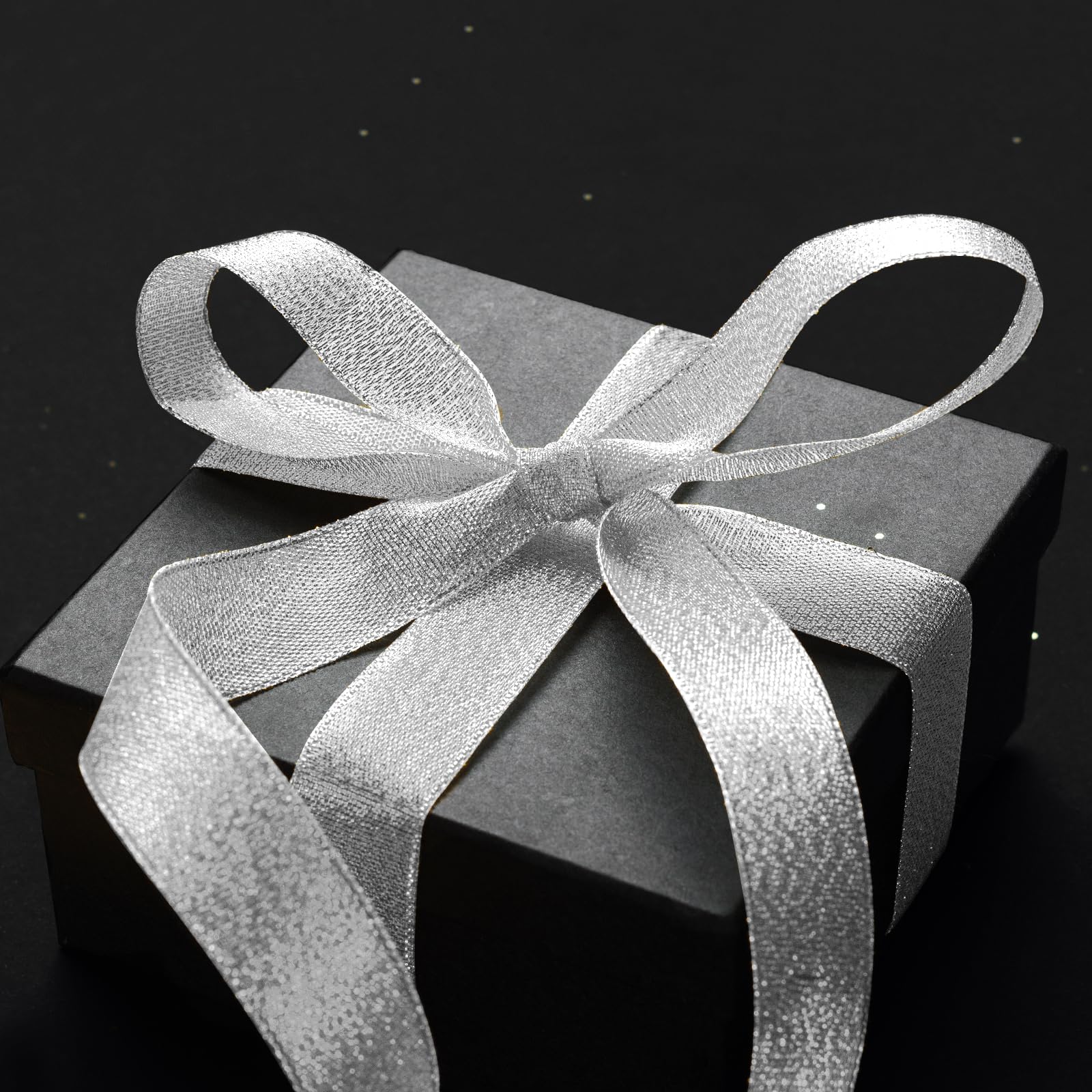GXFCING Silver Organza Ribbon 20mm, 44m Glitter Gold Christmas Ribbon for Gift Wrapping Crafts, DIY Sewing, Cakes, Weddings - Image 3