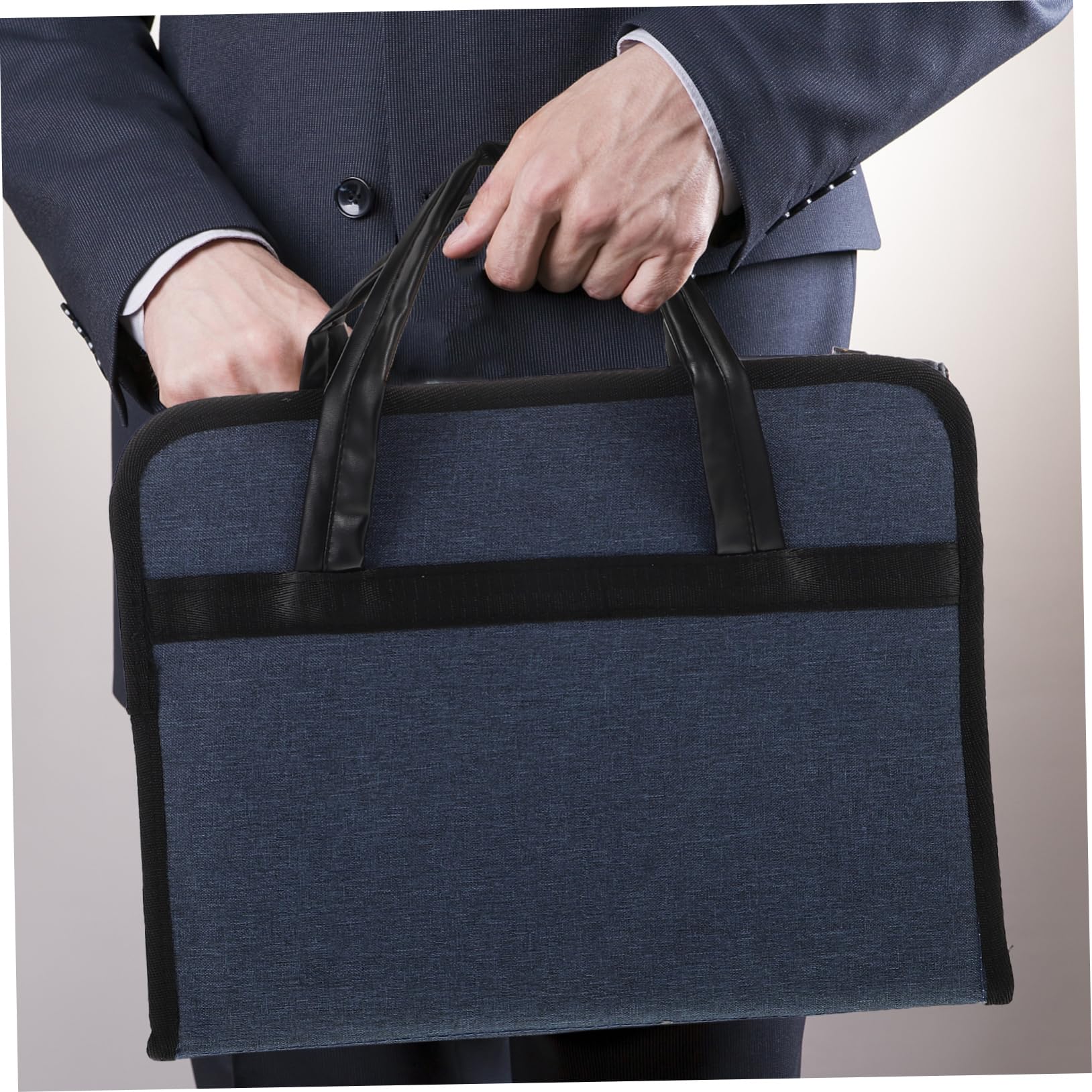 Beaupretty Maletín Portátil Azul de Oxford con Cerradura y Asa para Oficina