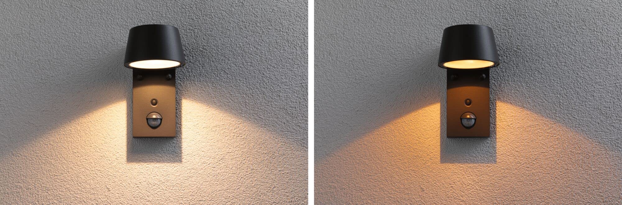 Paulmann 94714 oprawa ścienna LED Capea czujnik ruchu przyjazna owadom IP44 96x153mm Tunable Warm 6W 450lm 98° Czarny