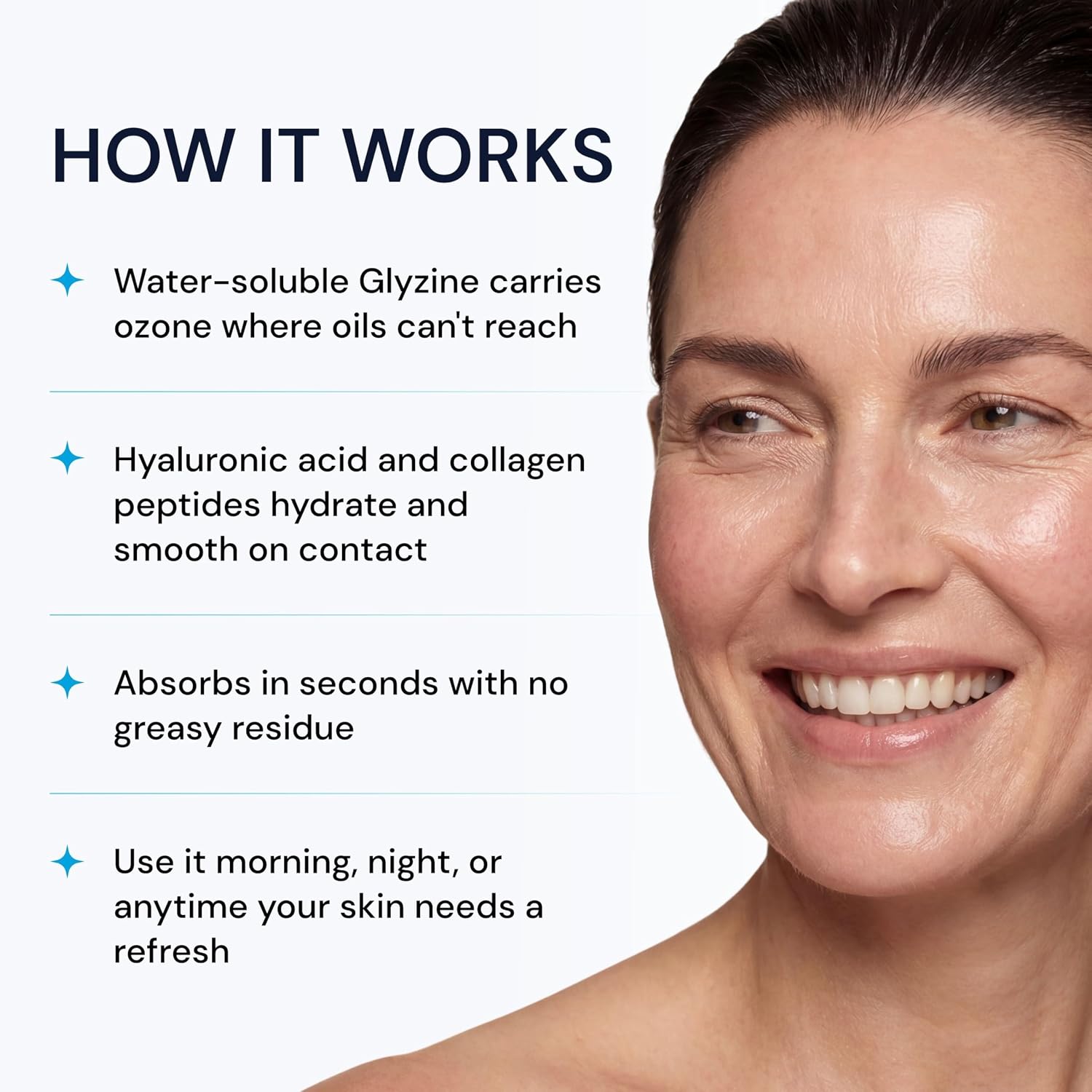 Ozonated Collagen Hydrating Face Mist Spray with Glyzine & Hyaluronic Acid Fragrance-Free Facial Mist for Dry & Sensitive Skin | 3.4 fl oz | Glyzine & Hyaluronic Acid, Fragrance-Free, For Dry & Sensitive Skin