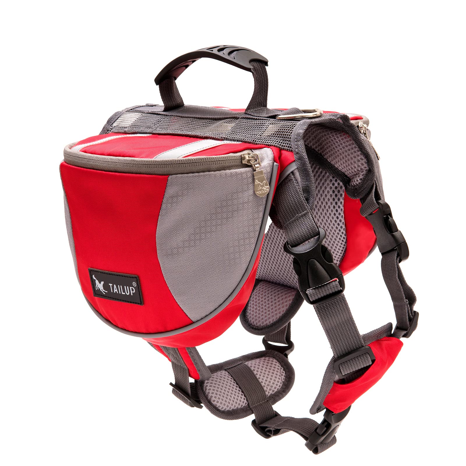 PETCUTE Mochila Arnés Chaleco para Perro,Ajustable Mochila Arnés para Perro Mascota Mediano y Grande,Mochila para Perros con Tira Reflectante,Mango Cómodo,para Senderismo y Camping
