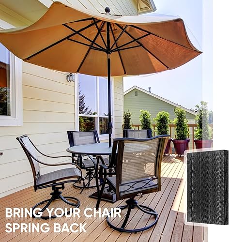 Miniatura 7 de Tondiamo 8 piezas de sillas negras de patio, placas de resorte, sillas giratorias de fibra de vidrio, piezas de repuesto para muebles universales de