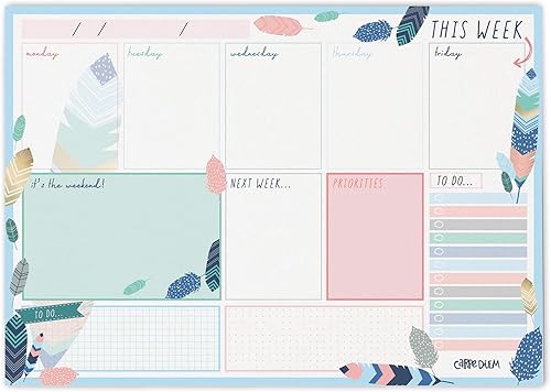 Pukka Pad, Carpe Diem, planificador semanal, plumas