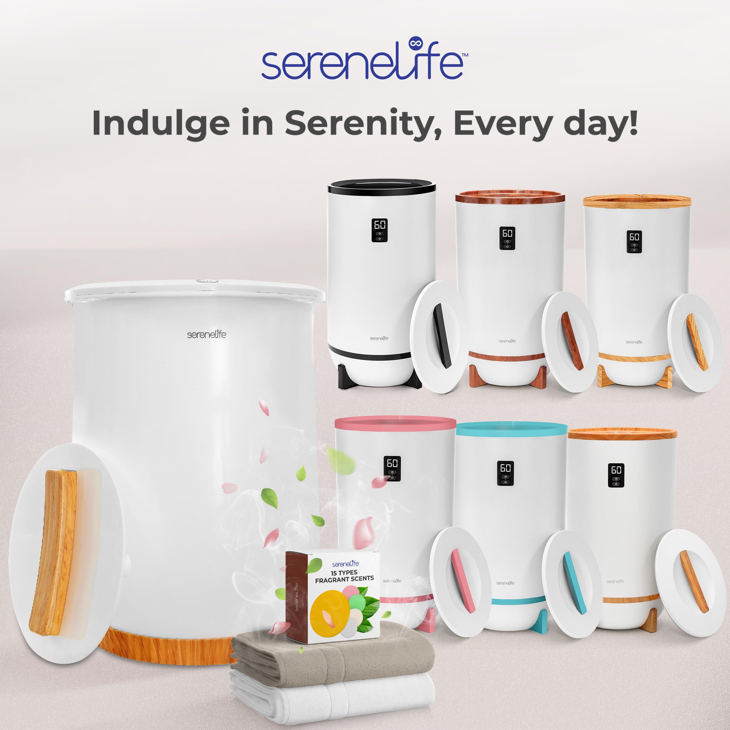 SereneLife Podgrzewacz do ręczników – wiadro do suszarki do ręczników, ogrzewacz do ręczników, elektryczny ogrzewacz do ręczników, urządzenie do podgrzewania ręczników, do łazienek, parowników na
