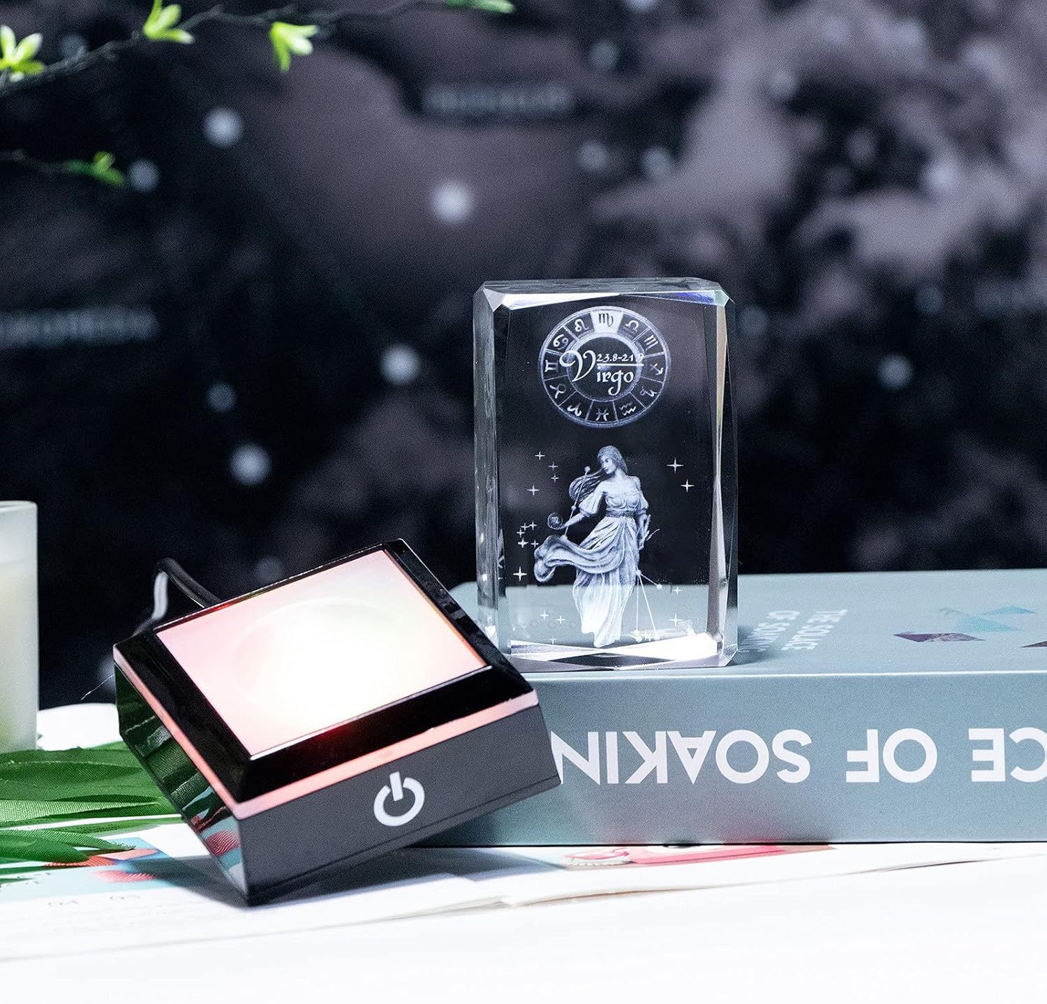 3d Crystals Virgo Zodiac Astrology Gifts For Women Men,Virgo Glass Figurine Decor Constellation Stuff Auguest September Birthday Gifts For Girlfriend Woman Aunt Wife Virgo Gifts Sign Symbolic: Analyse image 3