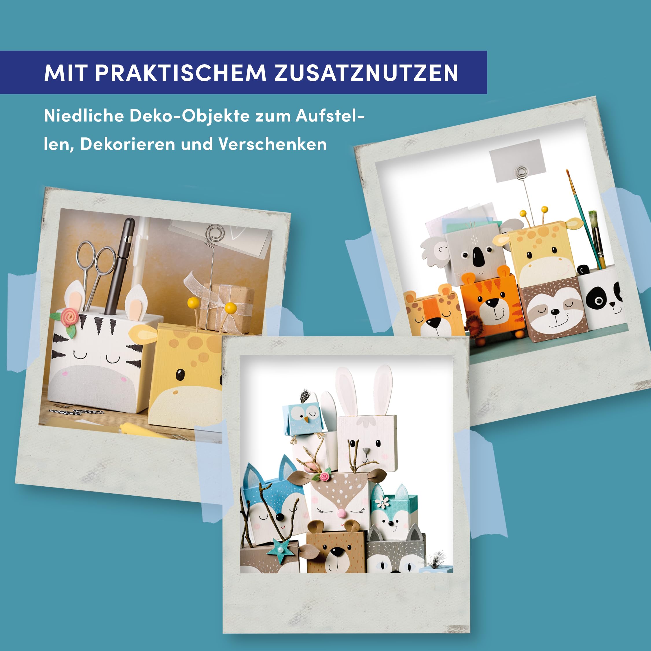 Die Würfel-Bande: Süße und praktische Tierfiguren aus Holzwürfeln