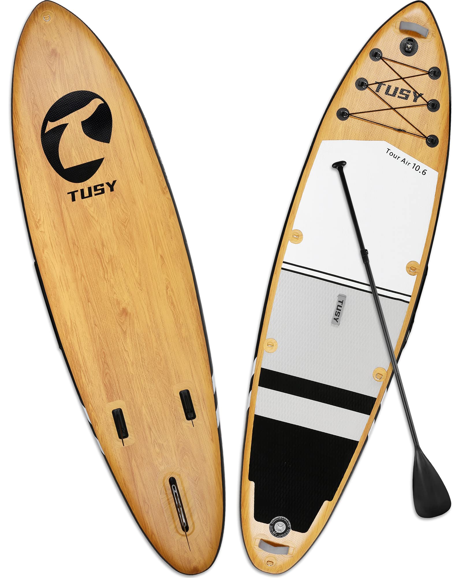 TUSY Inflatable Stand Up Paddle Board 10.6ft with Premium SUP Accessories,Backpack,Camera Mount,Wide Stance,Surf Control,Non-Slip Deck, Youth & Adult