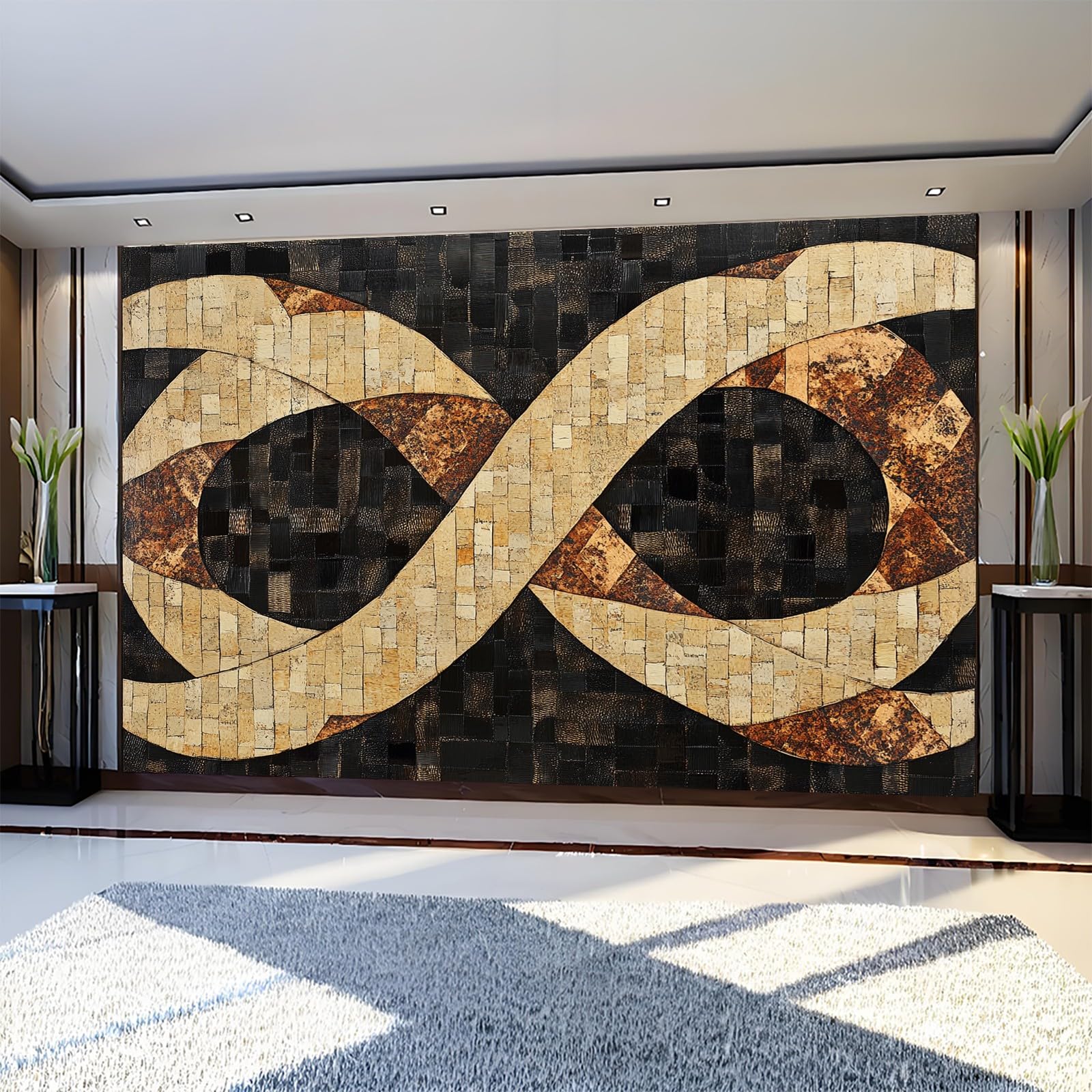 Adesivi Murali pelle di serpente e nastri 3D Fotomurale 250 x 175 cm astratto Moderno Poster Murale Gigante per Bambini Camera da Letto Parete