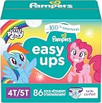 Pampers Easy Ups Training Underwear Girls Size 6 4T5T, 86 Count