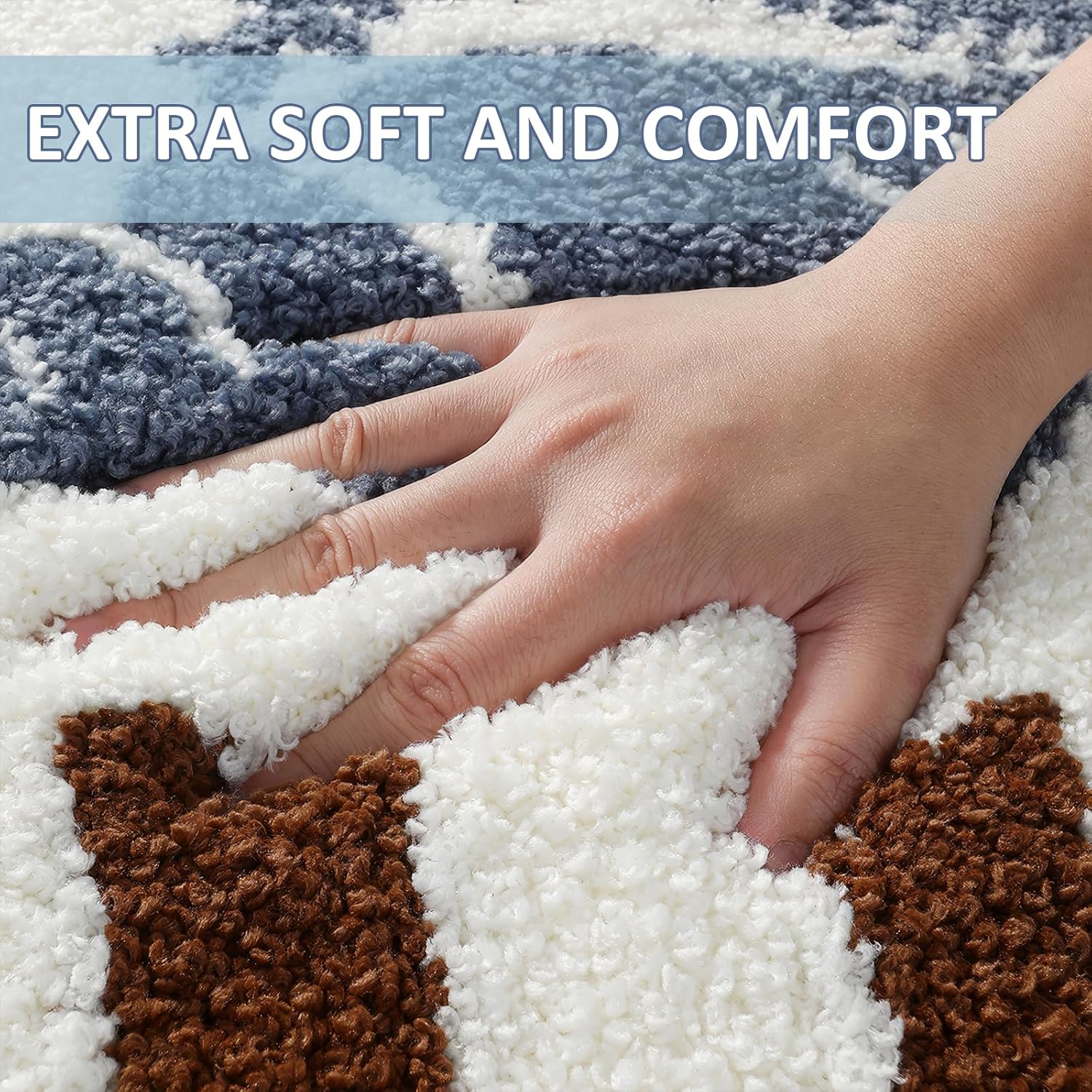 WREWING Coastal Conch Bath Mat, Non-Slip Plush Ocean Theme Bathroom Rug, Soft Absorbent Polyester Floor Mat for Bathroom, Machine Washable Bath Mats 20 x 31 Inches (Conch)