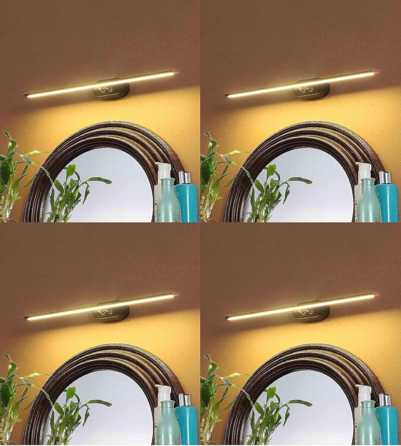 LED Mirror Light 12W 3 Color Vanity Light Black Rose Gold Pack of 4