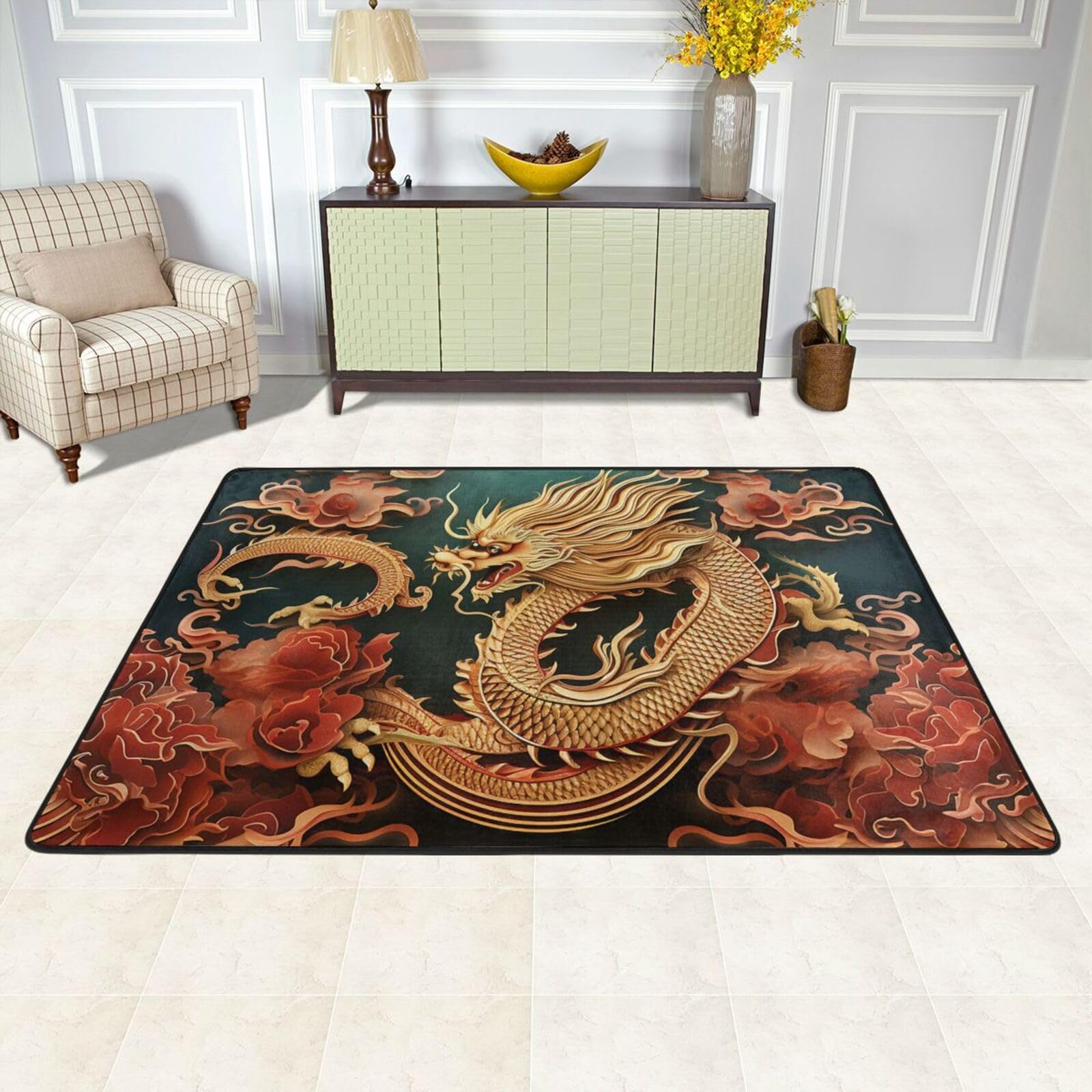 Tapis de sol doux grand format antidérapant et lavable 91x61 cm