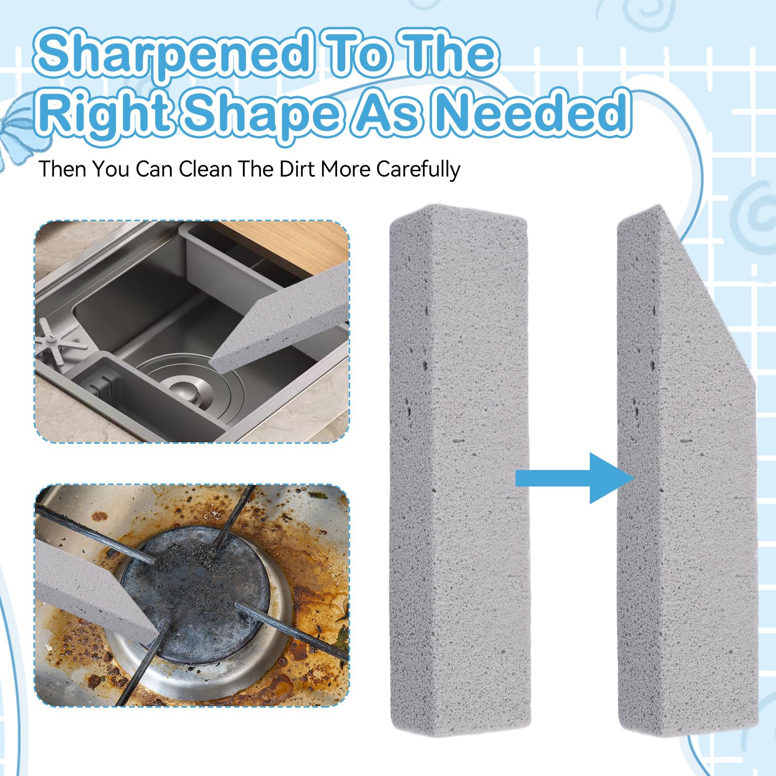 6 Piezas Bloque para Limpieza de WC, Limpieza Piedra Pomez, Bloque de Piedra Pómez para Inodoro Uso Doméstico, Bloques de Piedras Pómezs para Aseo, Lavabo, Ducha, Bañeras, Cocina, Cuidado los Pies